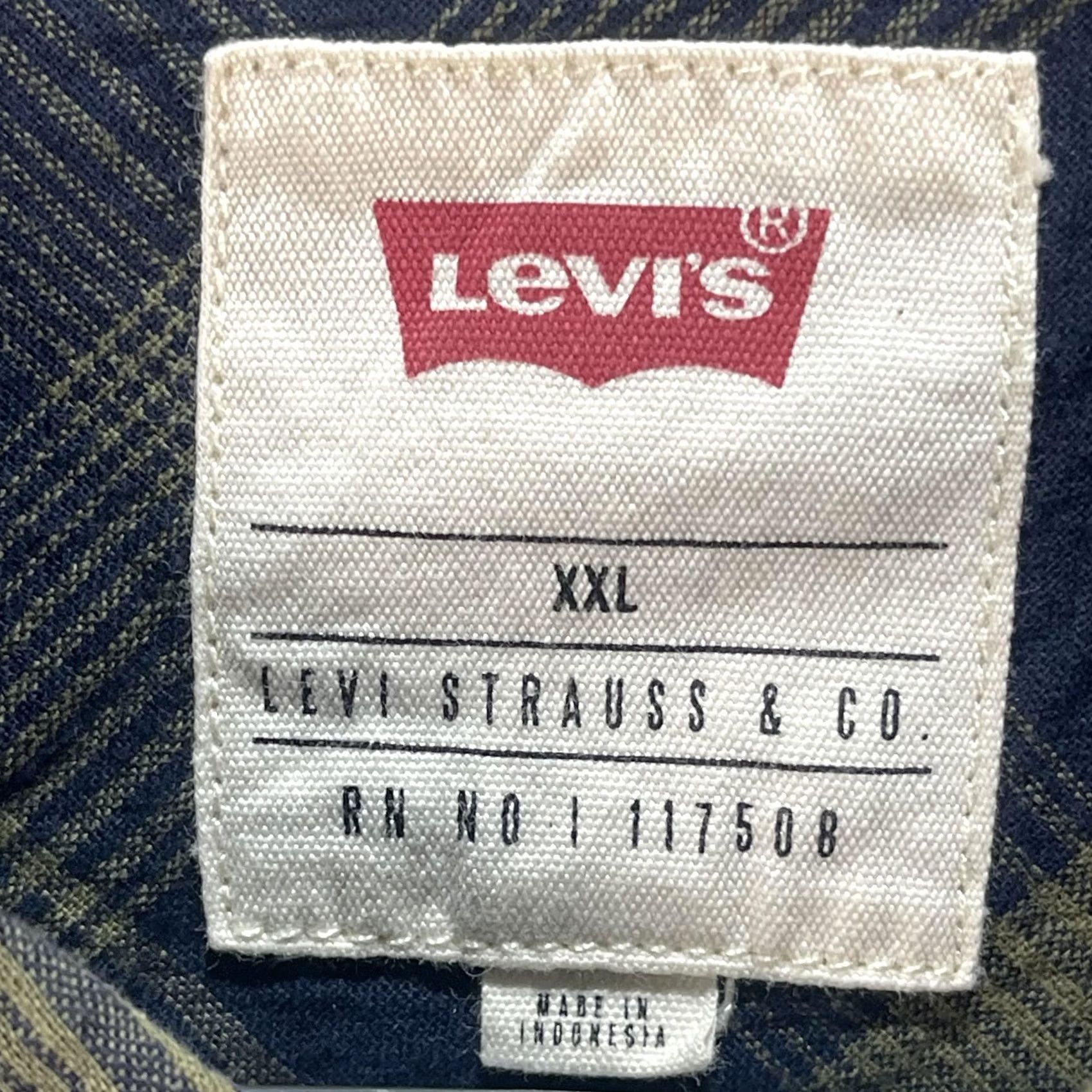 Levi's VINTAGE Levi's Shirt Mens 2XL Burnt Olive Navy Plaid Short Sleeve Button Up Ernie Casual Size US XXL / EU 58 / 5 - 6 Thumbnail