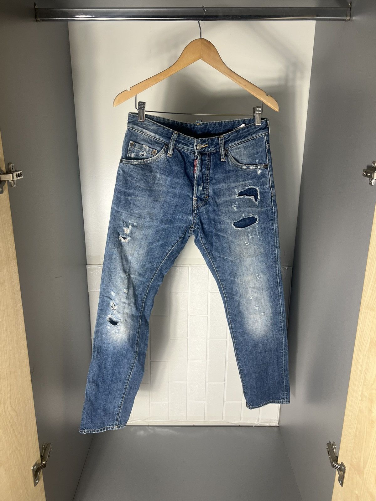 Dsquared2 × Vintage VERY RARE DSQUARED2 DENIM JEANS ITALIAN DESIGNER LUXURY Y2K Size US 32 / EU 48 - 2 Thumbnail