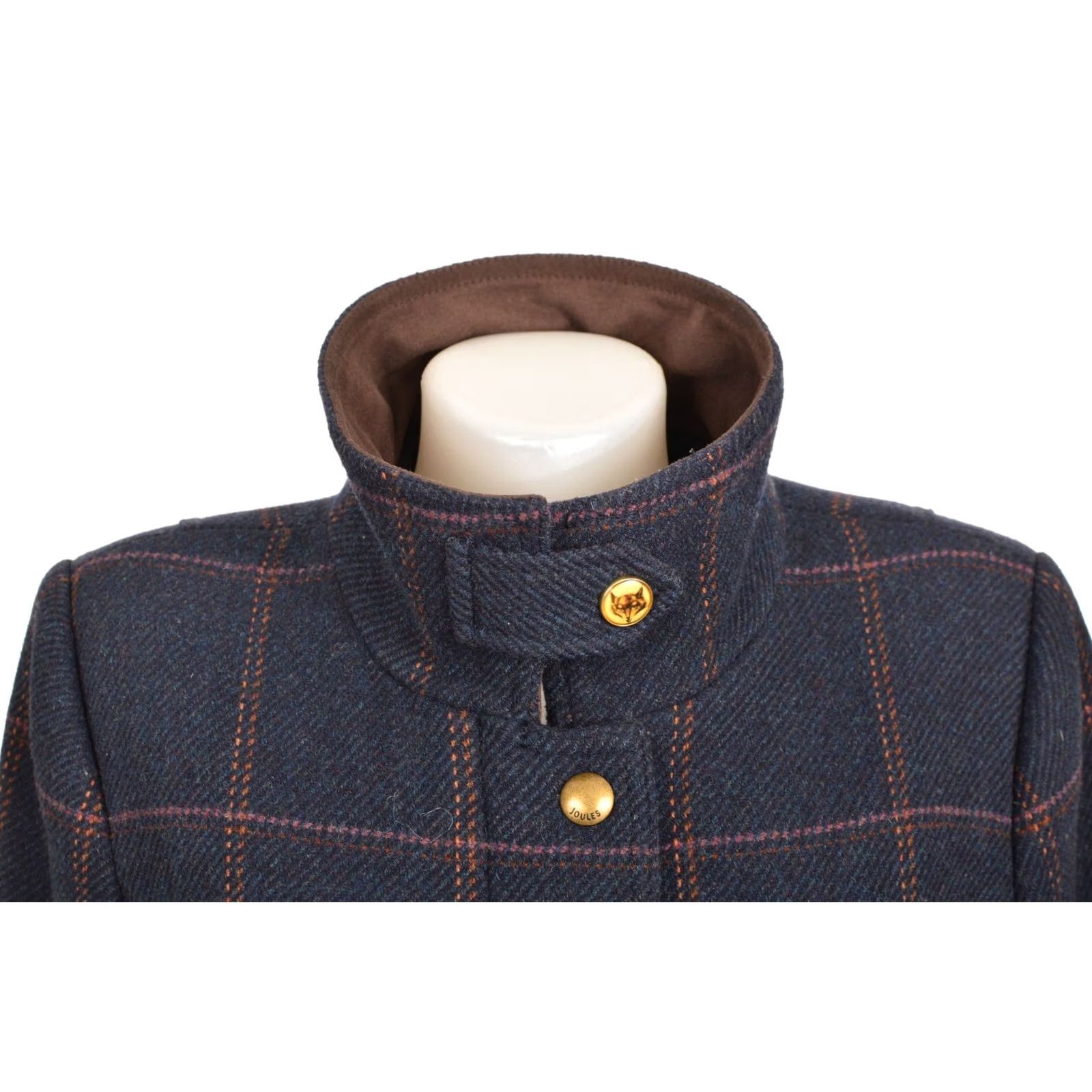 Vintage Joules DDP Tweed Field Jacket Coat Navy S Women Wool Pea Coat Vintage? Size S / US 4 / IT 40 - 3 Thumbnail