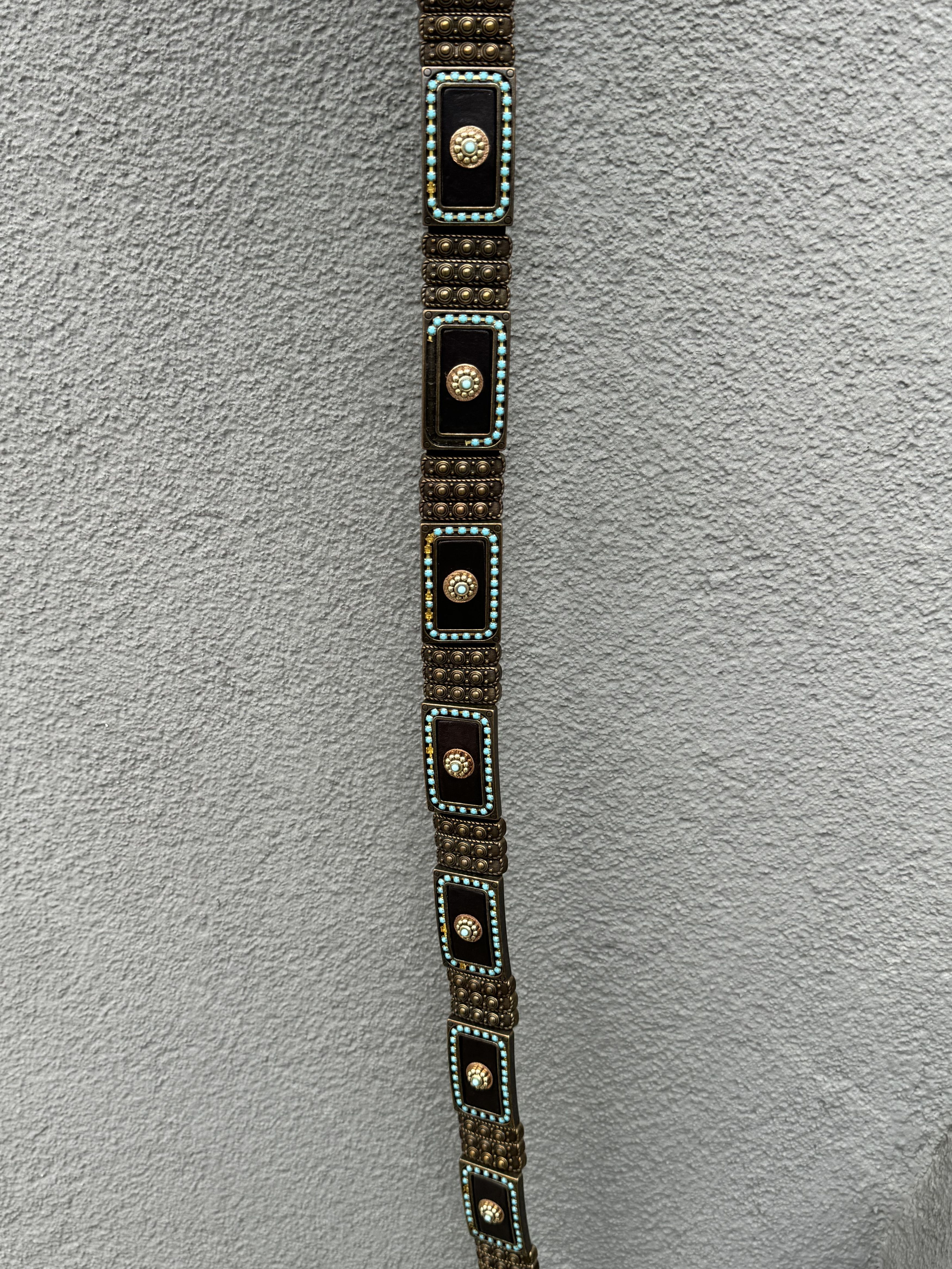 Vintage Nanni Metal/Leather Italy Avant-Garde Belt Size ONE SIZE - 5 Thumbnail