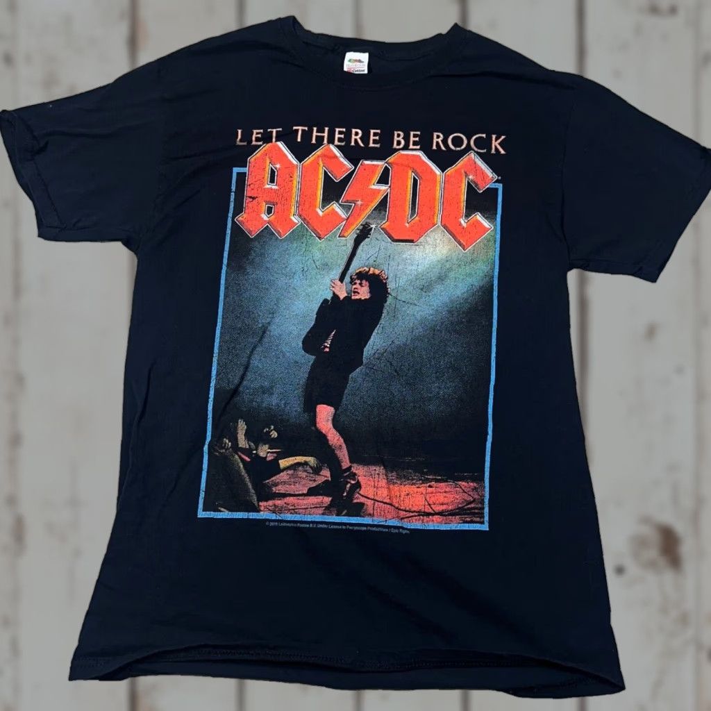 Vintage AC/DC Mens Medium Let There Be Rock Graphic Classic Rock Tee Official Licensed Shirt Mens Size US M / EU 48-50 / 2 - 1 Thumbnail