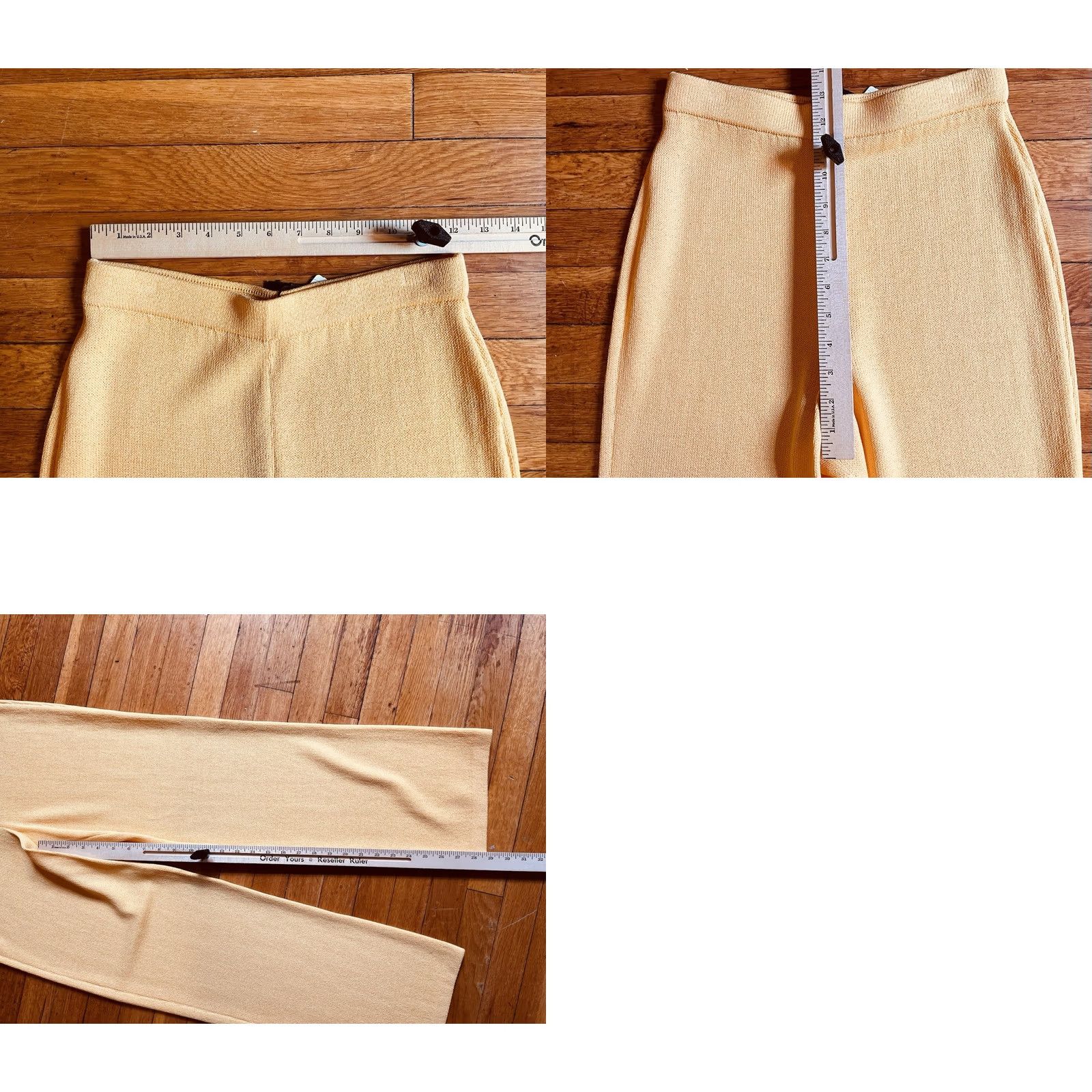 St. John St. John Santana Knit Pants Womens 4 Marigold Yellow Straight Leg Dress Pants Pockets Retro Vintage Size 27" / US 4 / IT 40 - 8 Thumbnail