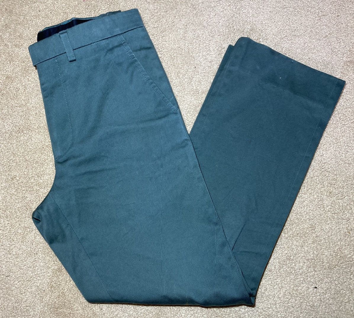 FW17 Raf Simons Green Cropped Chino Pants 44 2017 Fall Faded