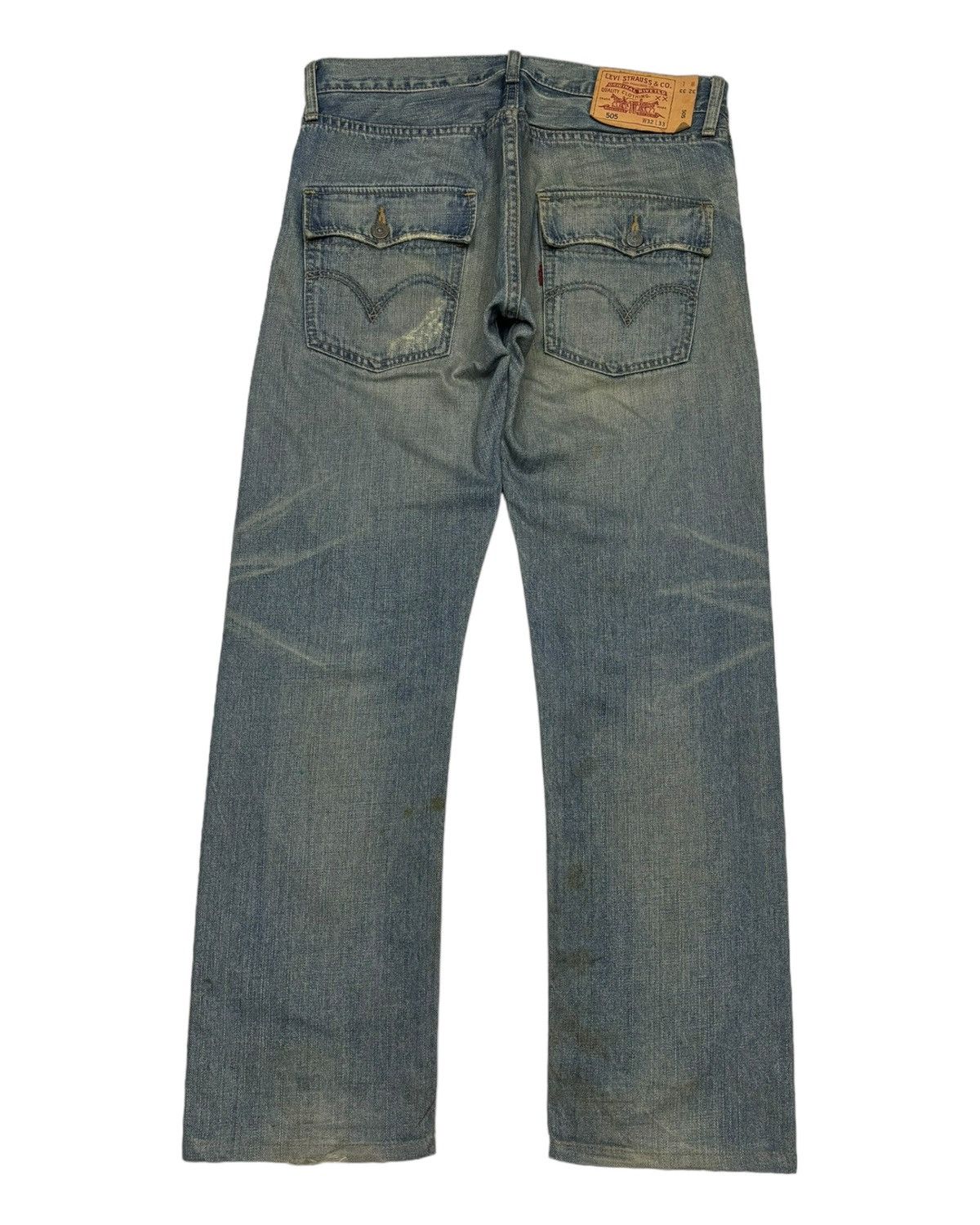 Levi's 🔥LEVIS 505 FLAP POCKET DISTRESSED DENIM JEANS Size US 32 / EU 48 - 8 Thumbnail