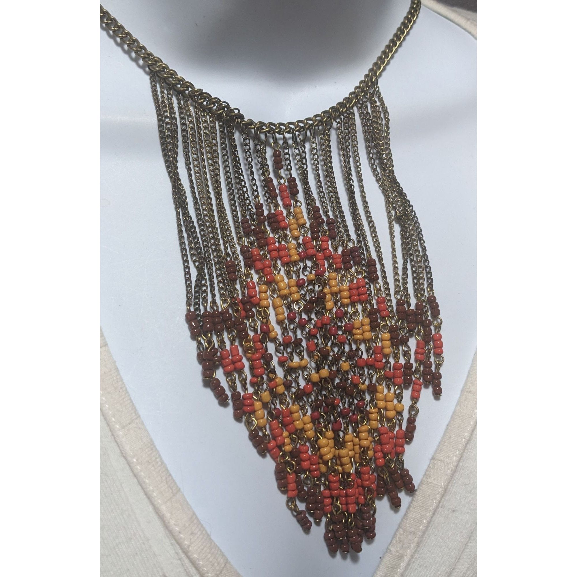Other Boho Chic Beaded Fringe Necklace Size ONE SIZE - 6 Thumbnail