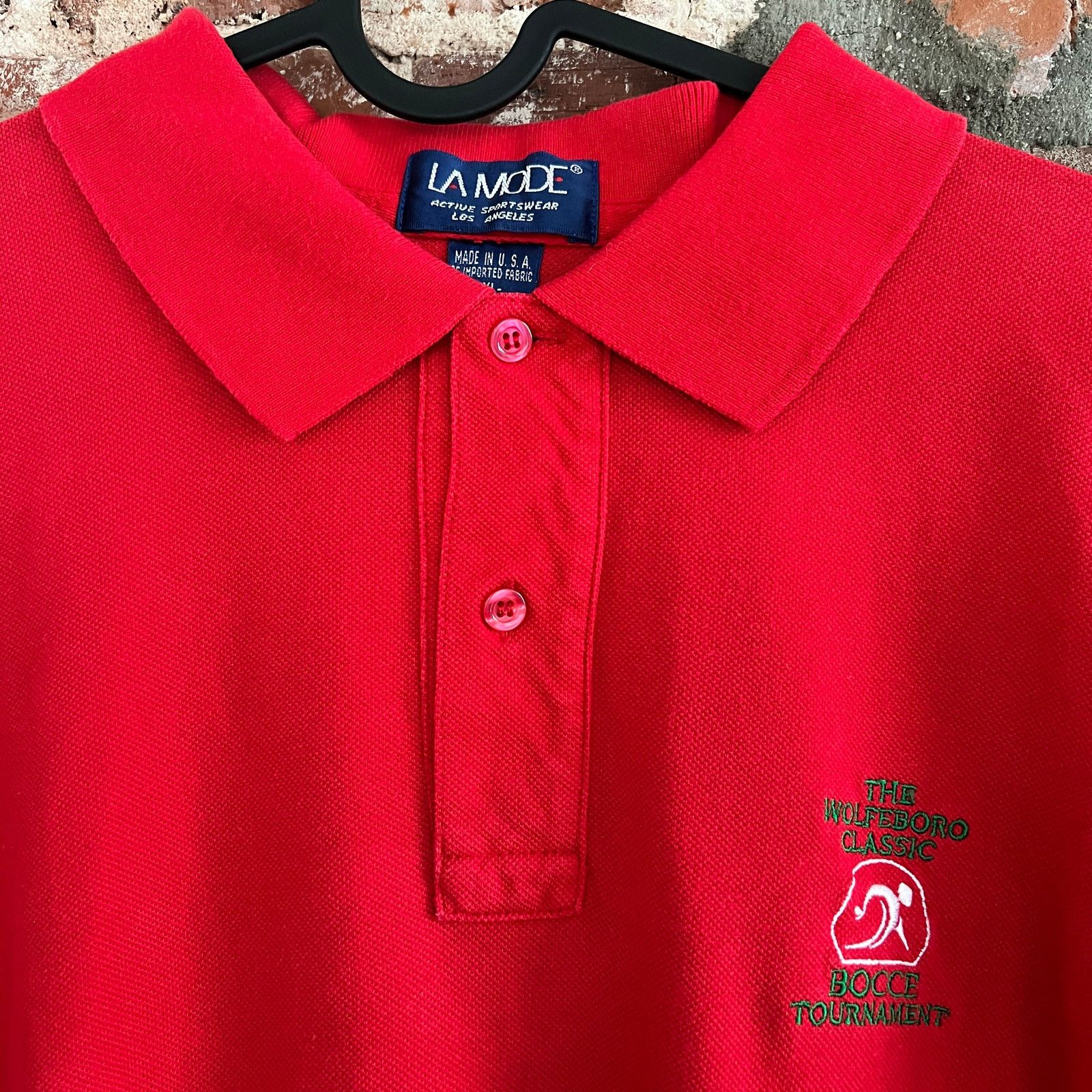 Vintage VTG La Mode USA Wolfsboro Bocce Mens Polo Shirt XL 23x33 Size US XL / EU 56 / 4 - 1 Thumbnail