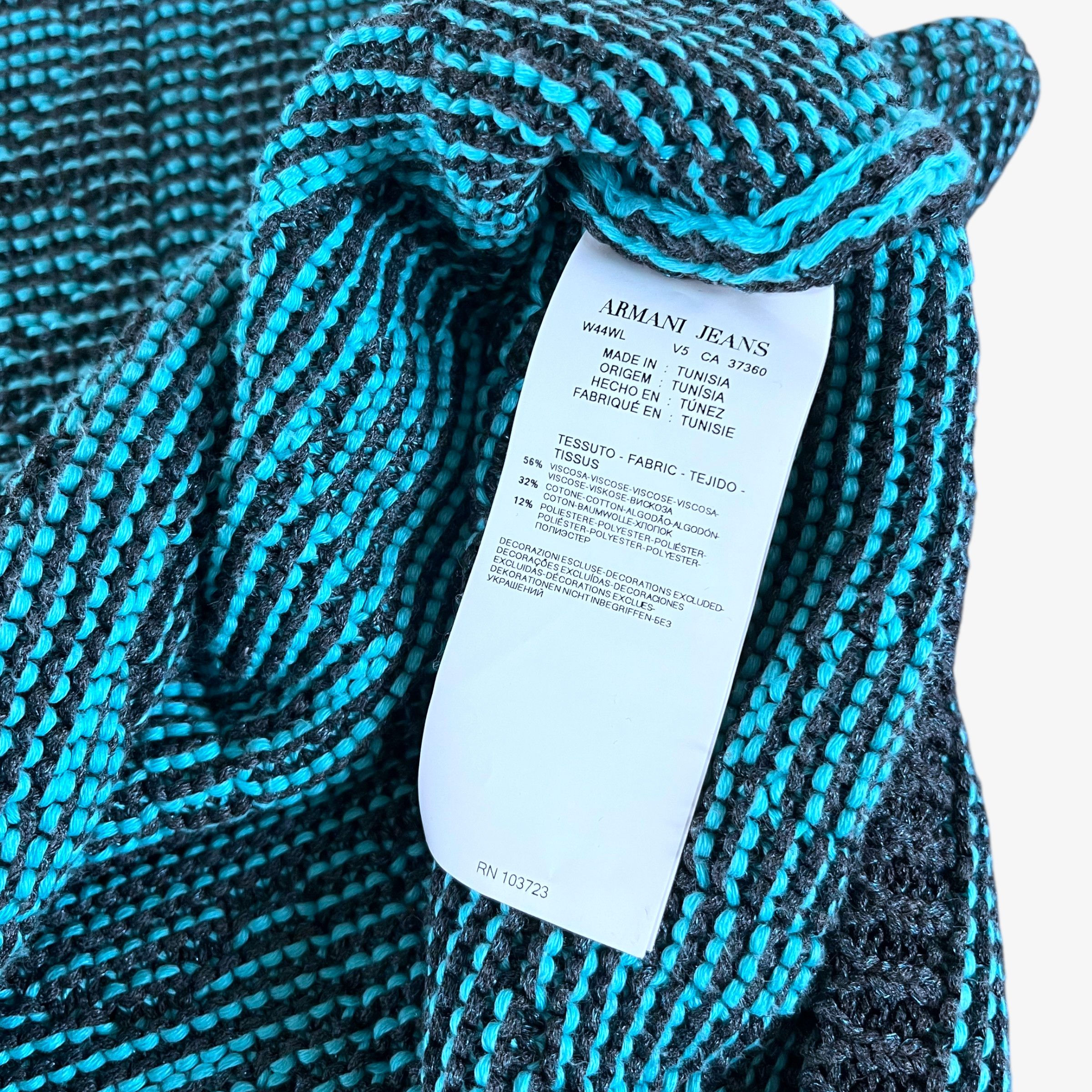 Armani Vintage Y2K Women's Armani Dragon Fly Blue Knitted Top Size S / US 4 / IT 40 - 4 Thumbnail