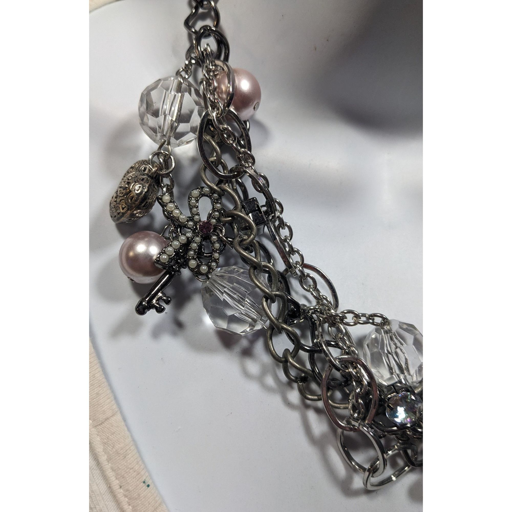 Other Coquette Glam Torsade Charm Silver Tone Necklace Size ONE SIZE - 8 Thumbnail