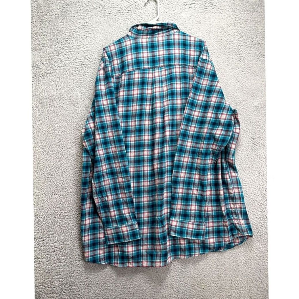 Vintage VINTAGE? No. St. Johns Bay Super Soft Flannel Shirt Men 2XLT Big Tall Teal Plaid Button Up NEW Size US XXL / EU 58 / 5 - 4 Thumbnail