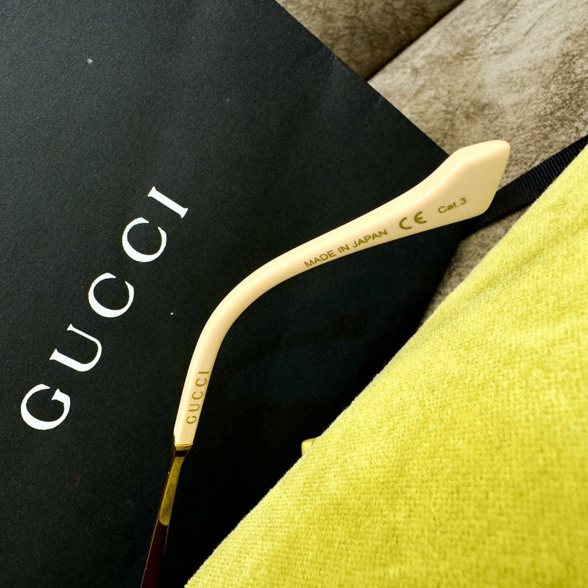 Other GUCCI 'GG0788S-002' Rectangular Square Sunglasses Gold/Brown Size ONE SIZE - 7 Thumbnail