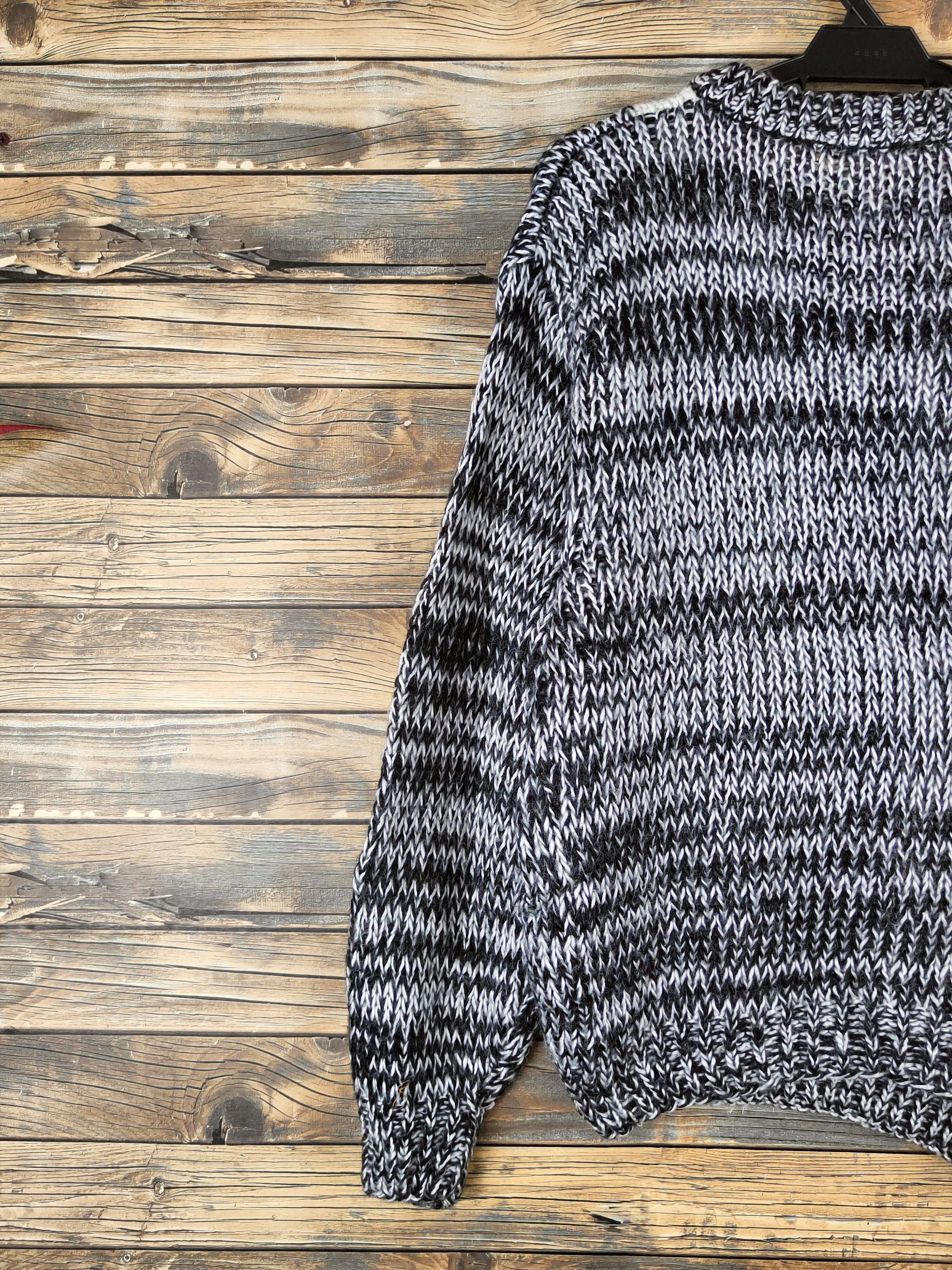 Japanese Brand DL Vorable Black White Knitwear Sweatshirts #46-154 Size US M / EU 48-50 / 2 - 8 Thumbnail