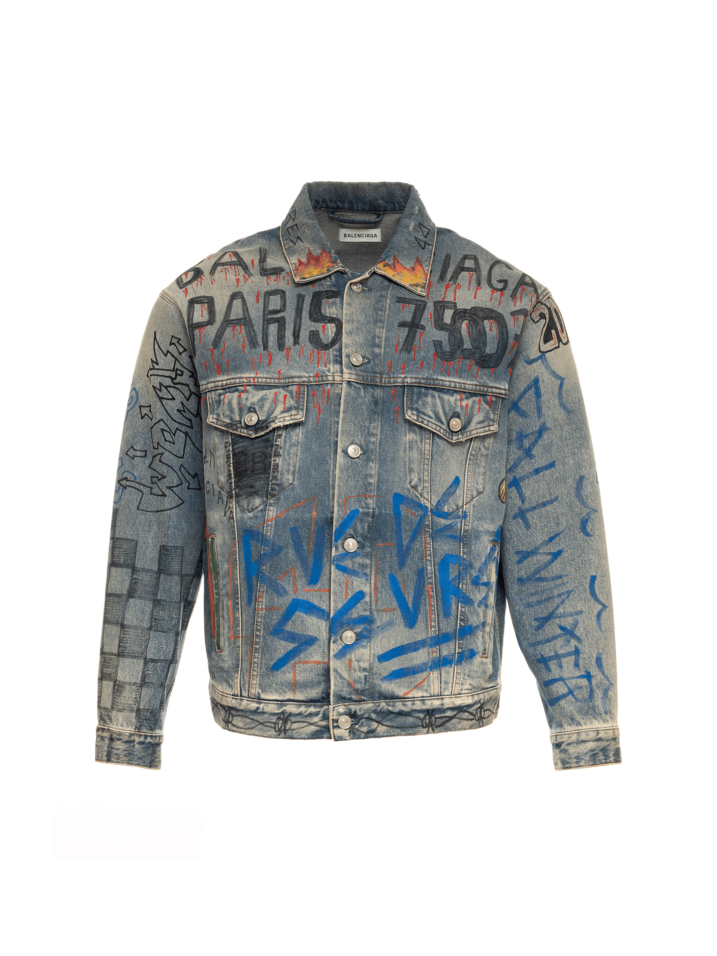Balenciaga Balenciaga graffiti denim jacket Size US S / EU 44-46 / 1 - 1 Thumbnail