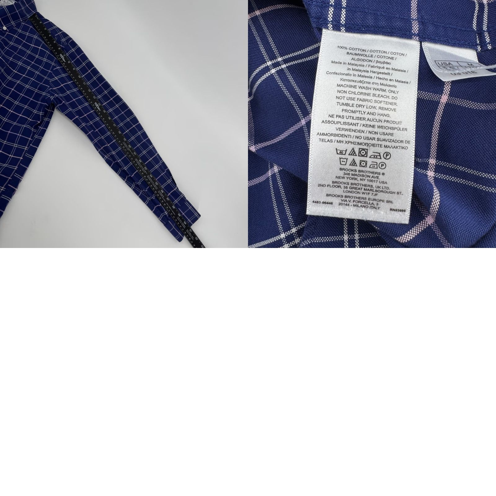Brooks Brothers Regent Fit Mens Medium Plaid Button-Down Supima Cotton Shirt