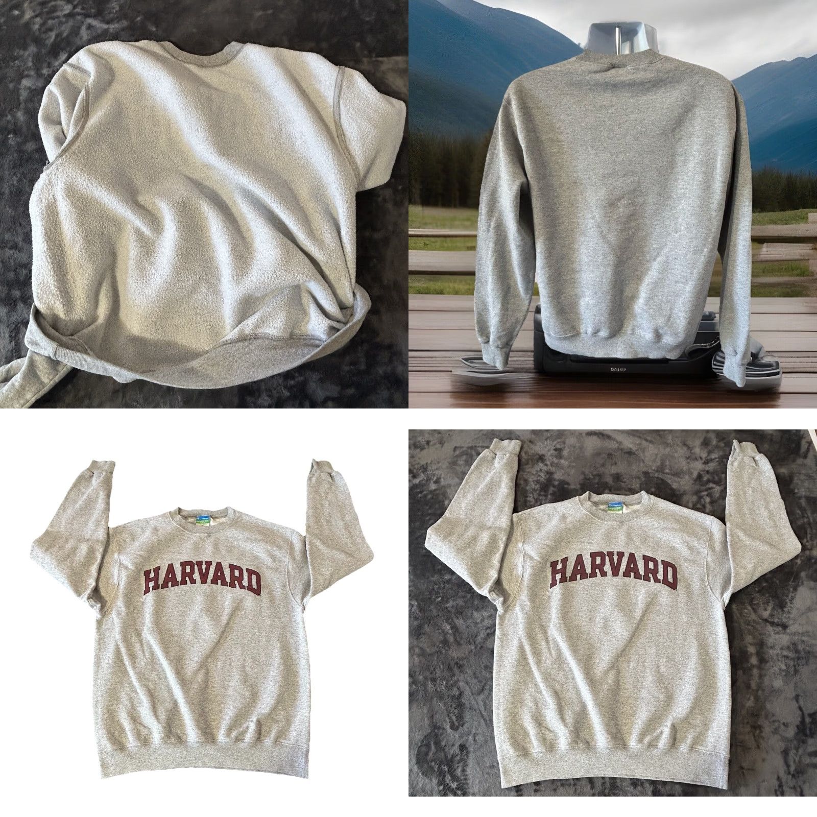 Champion VINTAGE Champion Sweatshirt Men Medium Heather Gray Logo Pullover Crew Neck Y2K Harvard University Eco Fleece Size US M / EU 48-50 / 2 - 8 Thumbnail