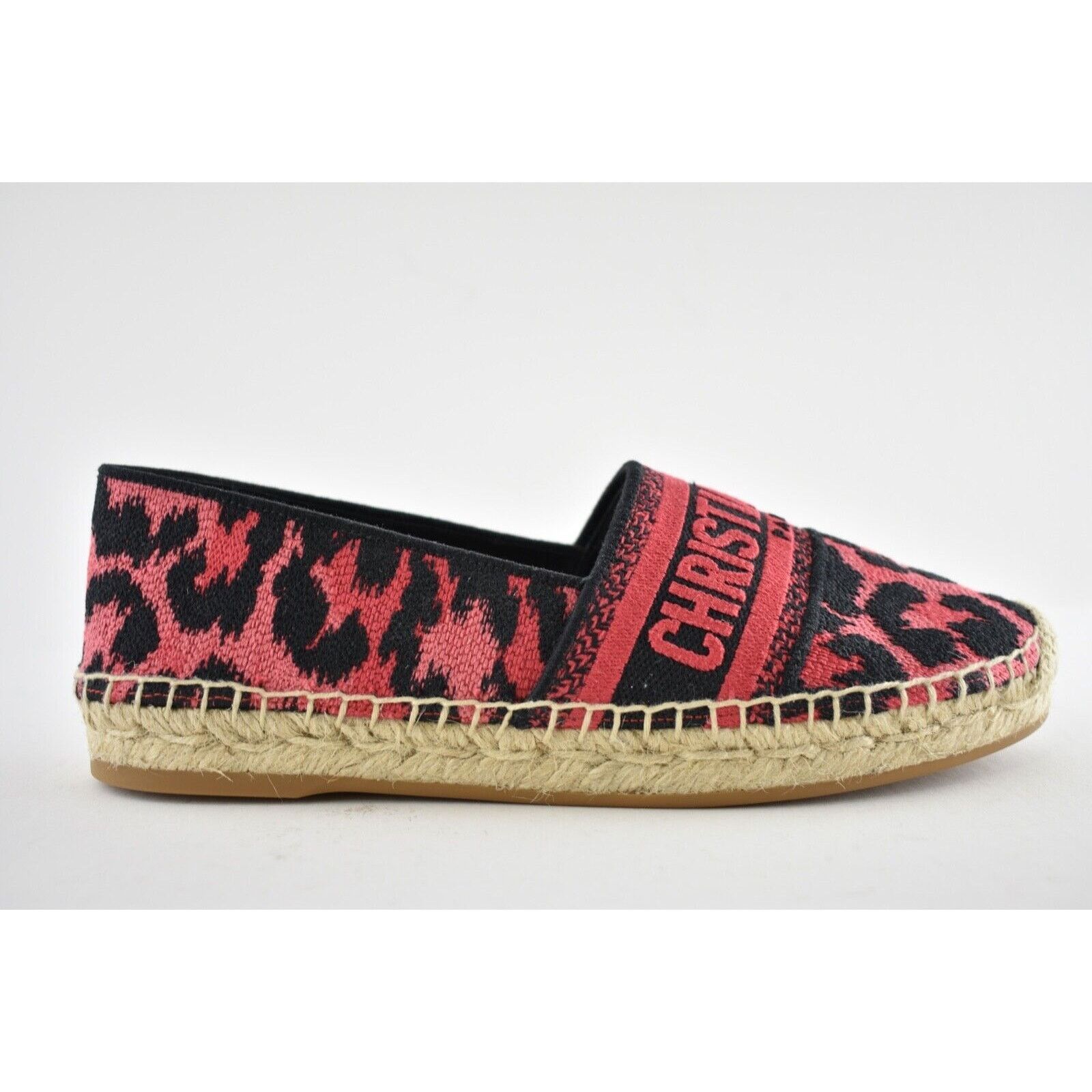 Dior Granville Black Pink Leopard Pop D Logo Embroidered