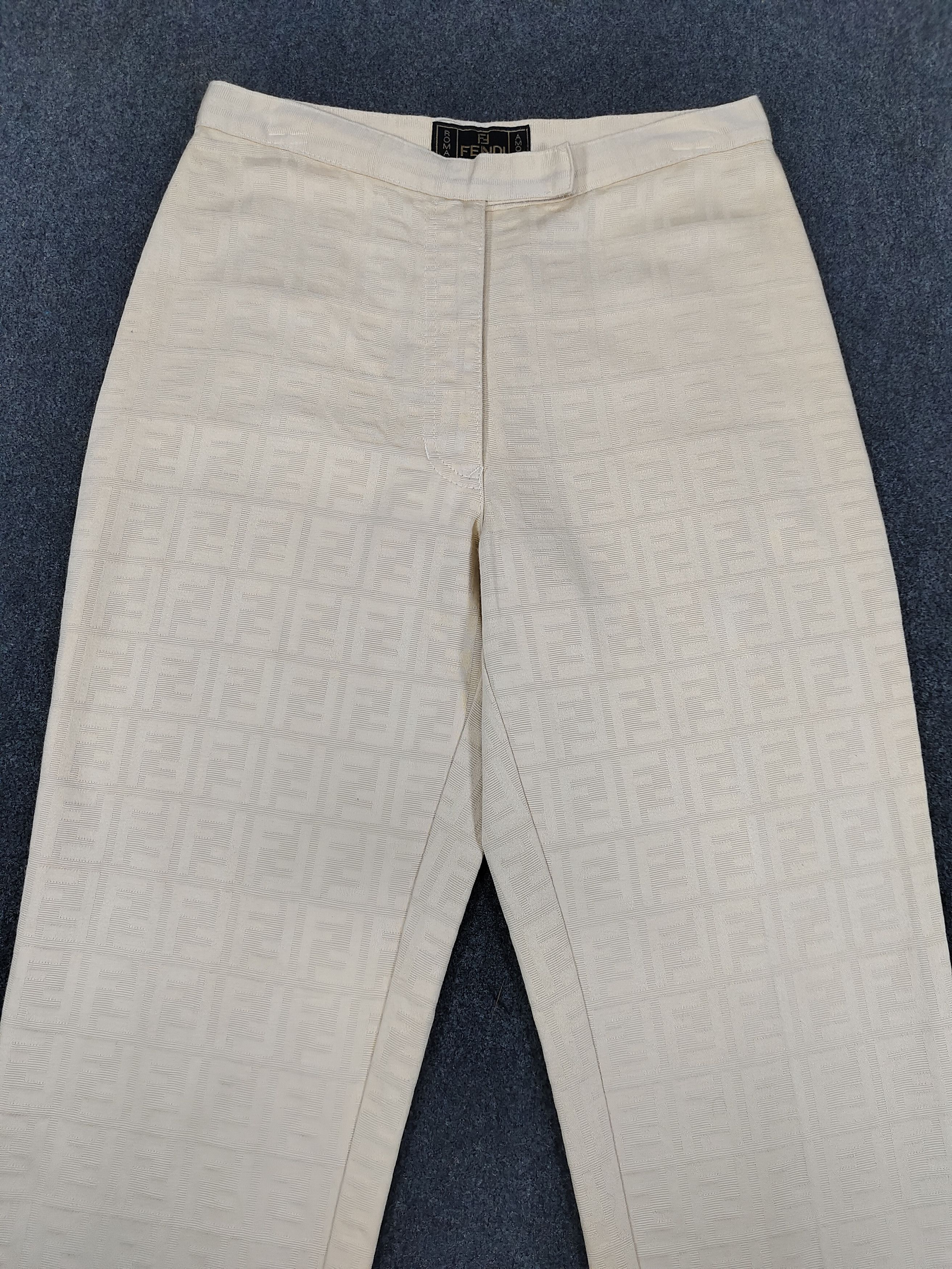 90s FENDI- Archive Tailored Zucca FF Monogram Jacquard Pants