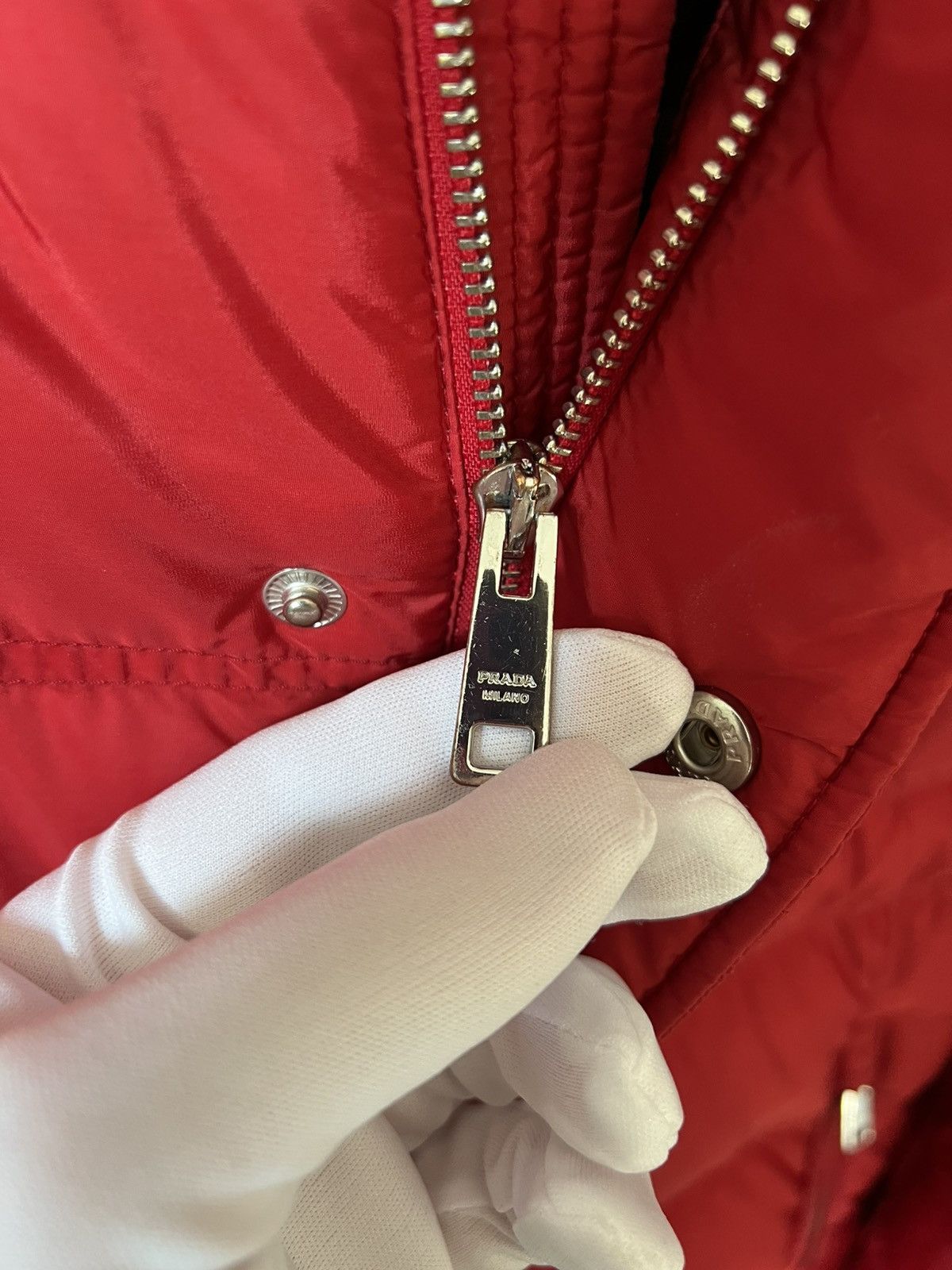 Prada Prada red pocket down puffer Size US L / EU 52-54 / 3 - 5 Thumbnail