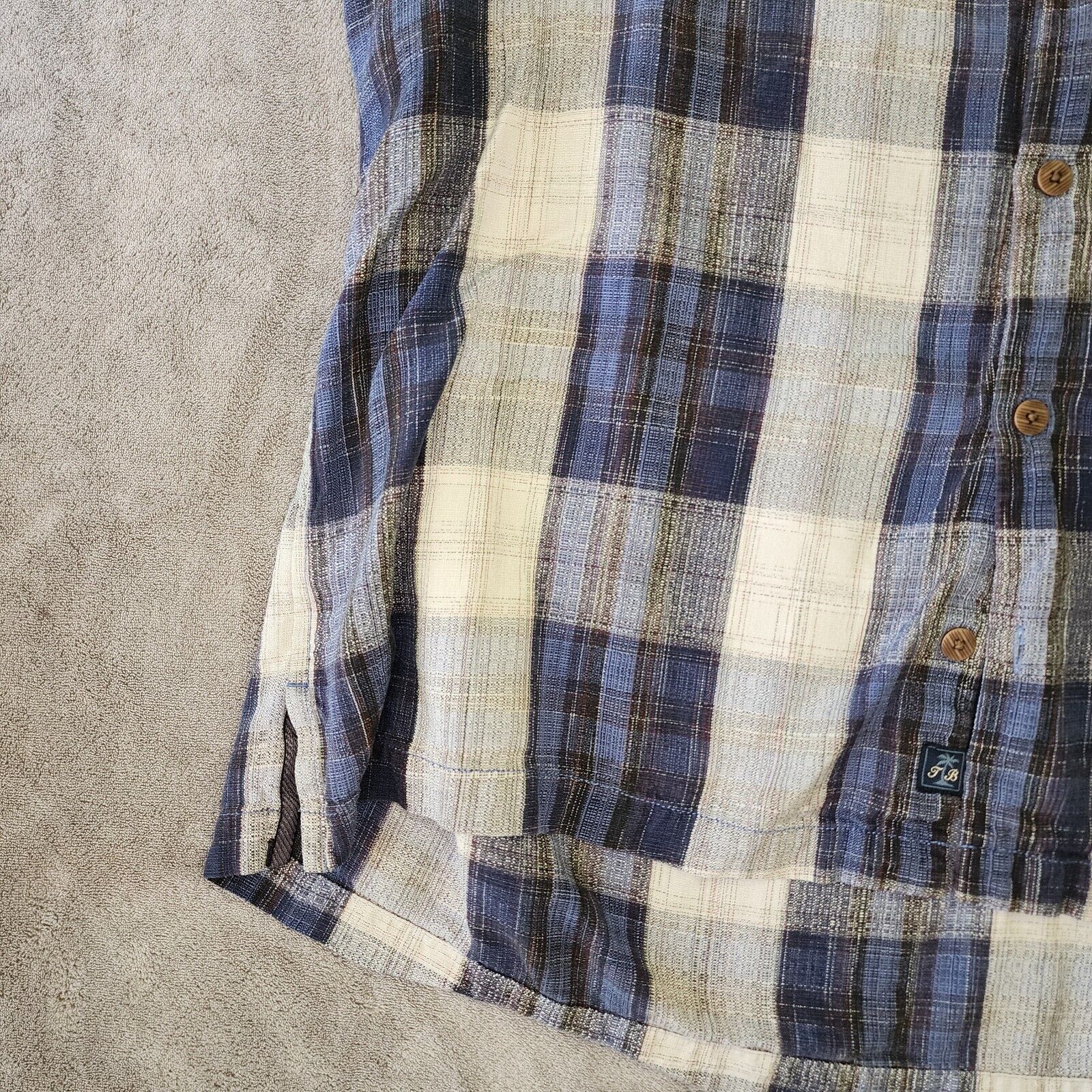 Tommy Bahama Tommy Bahama Mens XL Blue Silk Plaid Short Sleeve Camp Shirt Size US XL / EU 56 / 4 - 6 Thumbnail
