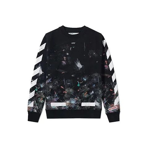 Off-White Off-White Black Splash Print Pullover Sweatshirt 0079 Size US S / EU 44-46 / 1 - 1 Thumbnail