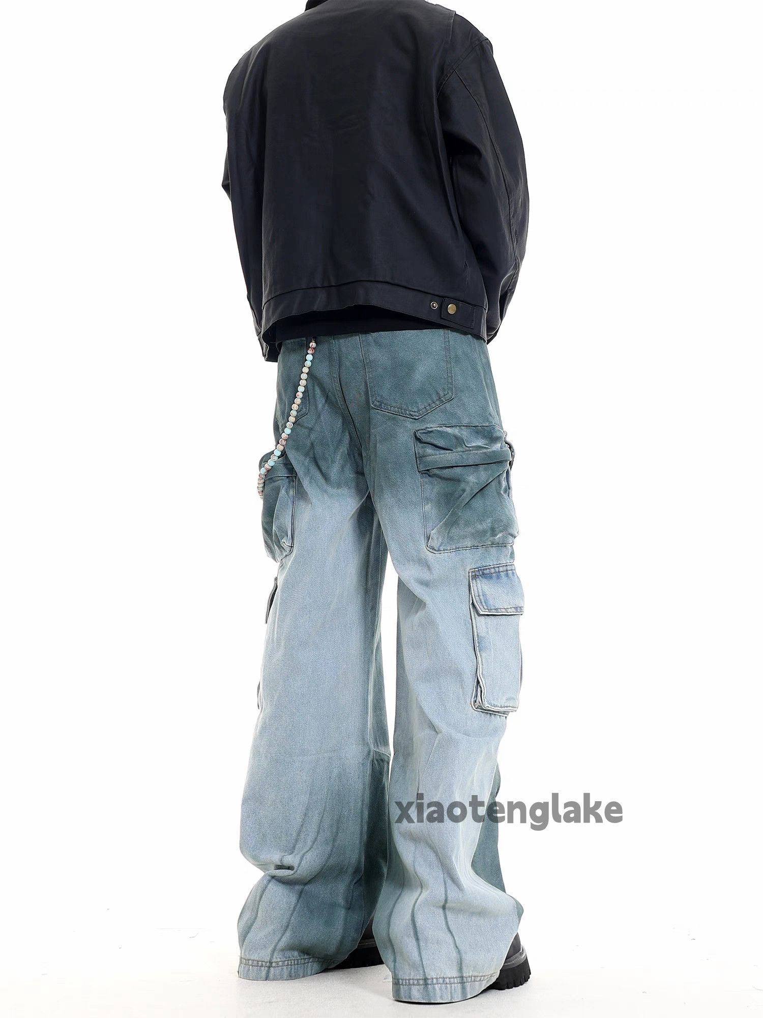 Jean × Vintage washed faded loose baggy tie dye cargo hiphop jeans Size US 30 / EU 46 - 3 Thumbnail