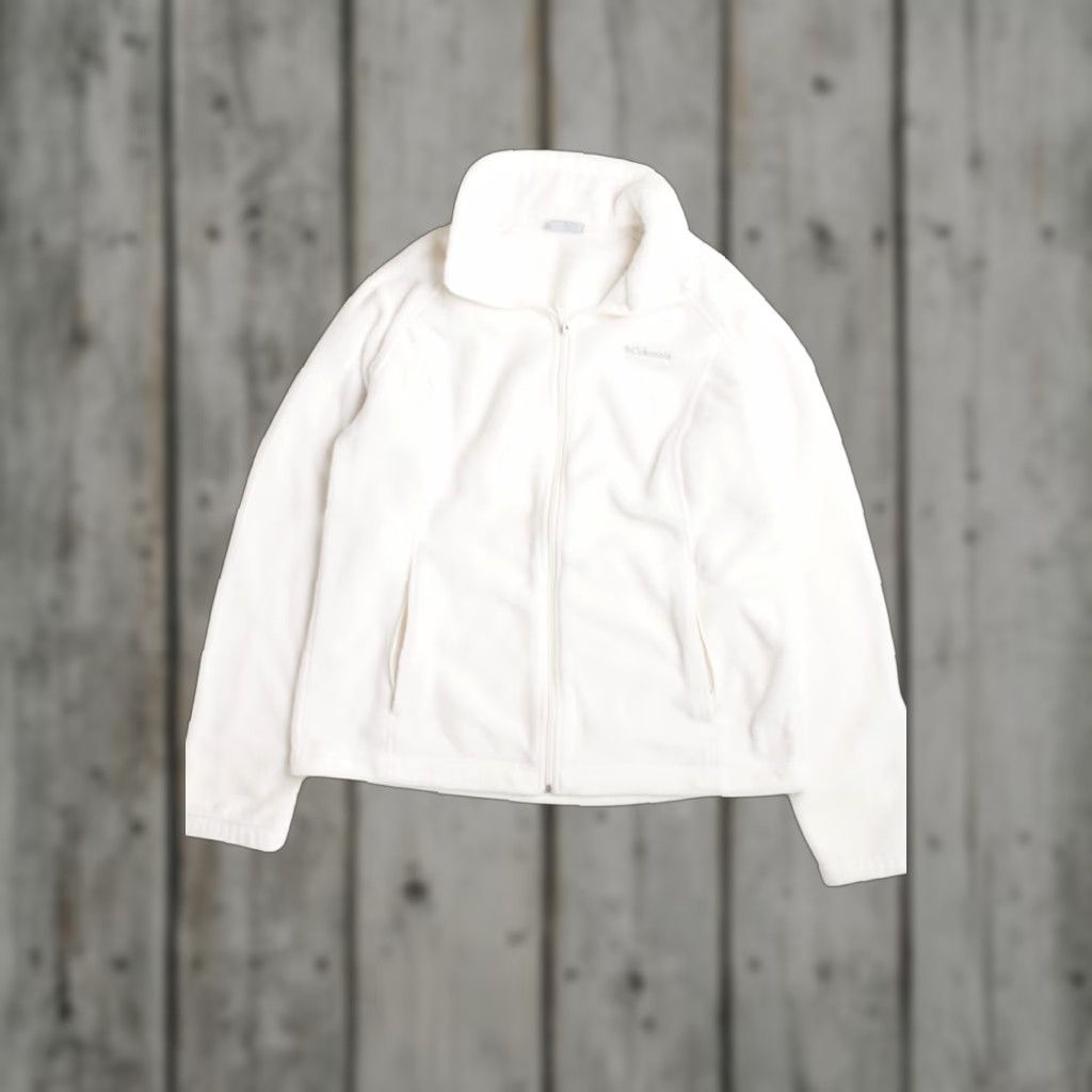 X-LARGE VINTAGE Columbia Fleece Lightweight Jacket White Full Zip X-Large Unisex Warm Size US XL / EU 56 / 4 - 1 Thumbnail