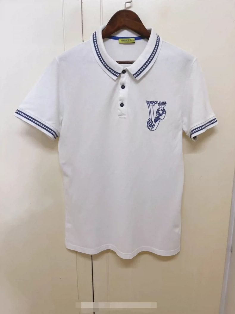 Versace Versace Classic blue striped men's short sleeves Size US L / EU 52-54 / 3 - 1 Thumbnail
