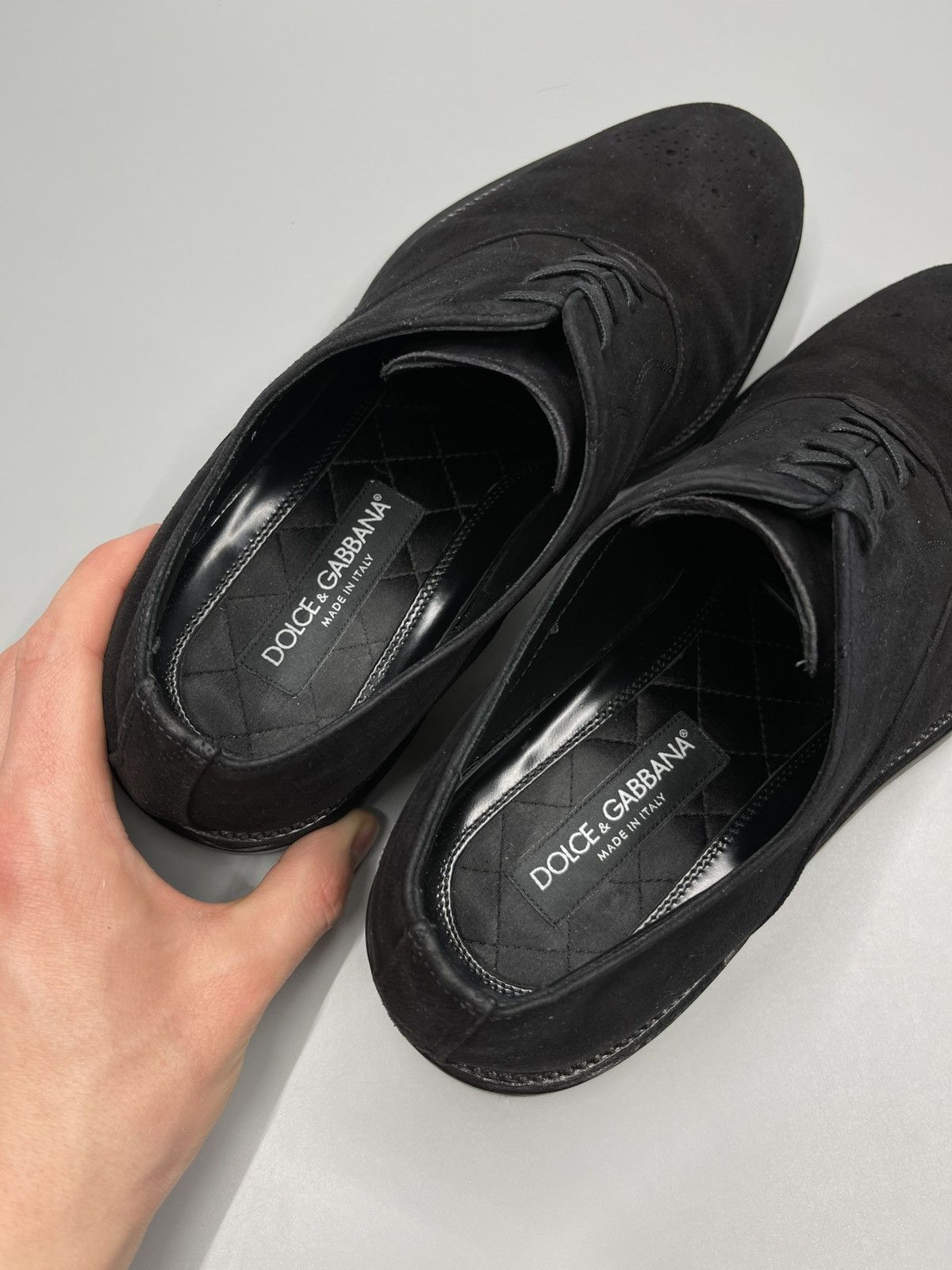 Dolce & Gabbana Dolce Gabbana Suede Black Lace Up Shoes Size US 8 / EU 41 - 7 Thumbnail