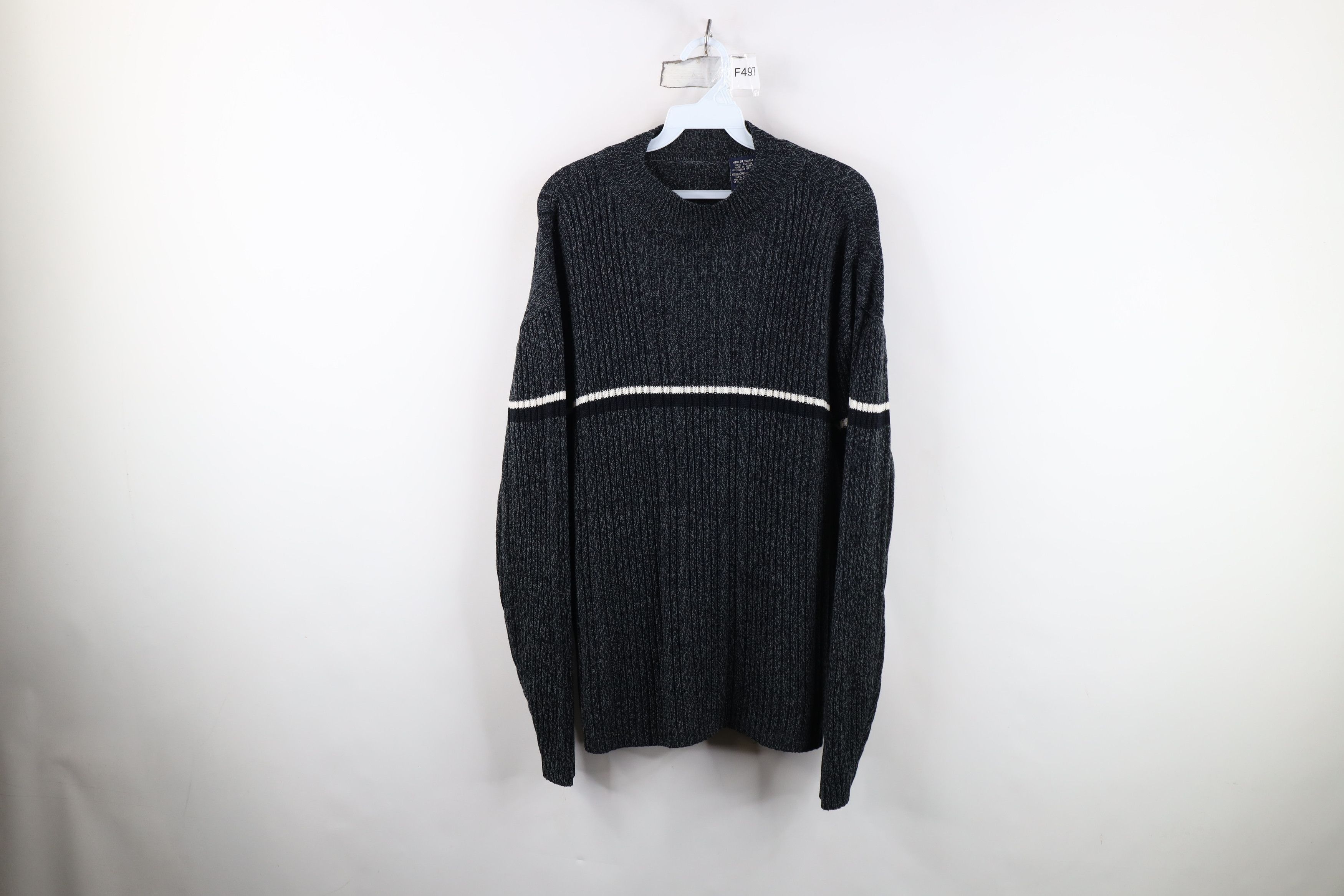 Vintage Vintage 90s Streetwear Chunky Ribbed Knit Sweater Gray Size US XL / EU 56 / 4 - 1 Thumbnail
