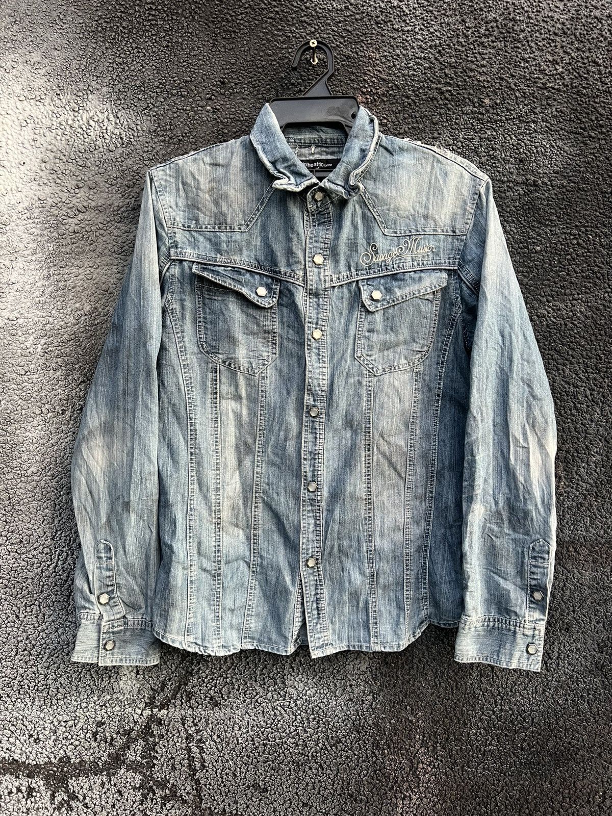 In The Attic Intheattic Snap Button Denim Shirt Size L / US 10 / IT 46 - 1 Thumbnail