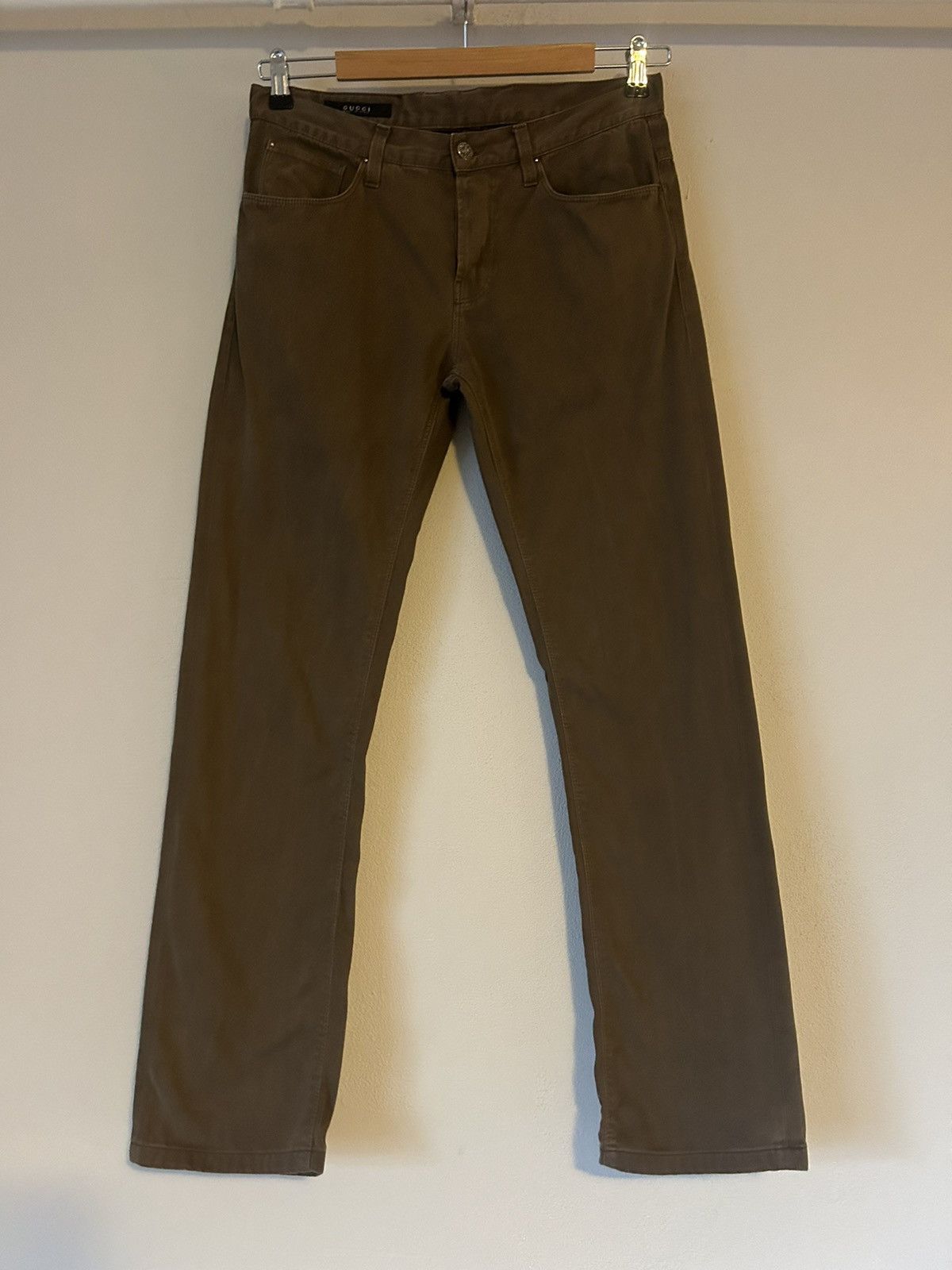 Gucci Gucci Olive-Brown Skinny Cotton Jeans Size US 30 / EU 46 - 1 Thumbnail