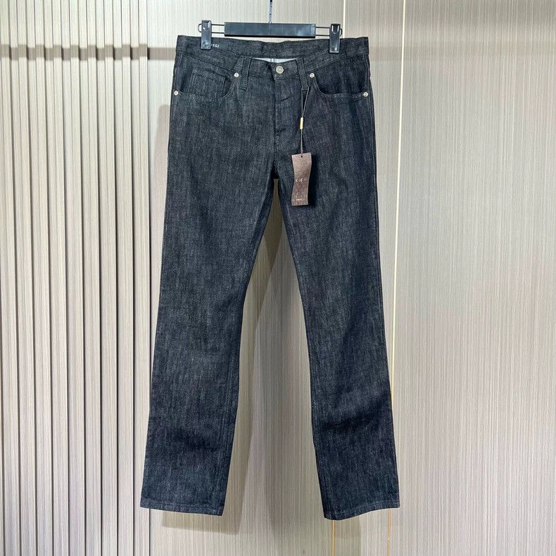 Gucci Gucci Old-fashioned leather brand black washed jeans 2504-N Size US 30 / EU 46 - 1 Thumbnail