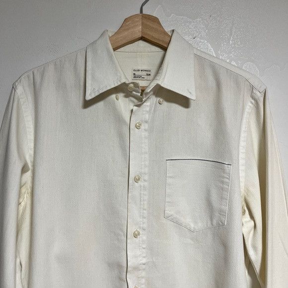 Club Monaco Club Monaco White Cotton Slim Fit Shirt - Size M Size US M / EU 48-50 / 2 - 6 Thumbnail
