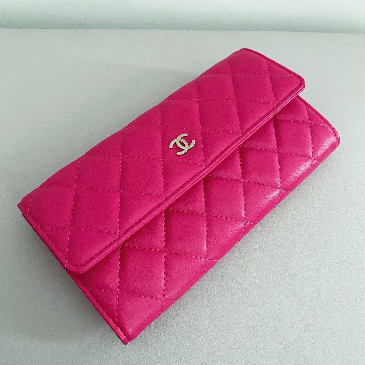 image of Authentic Chanel Flap Pink Long Wallet, Women's