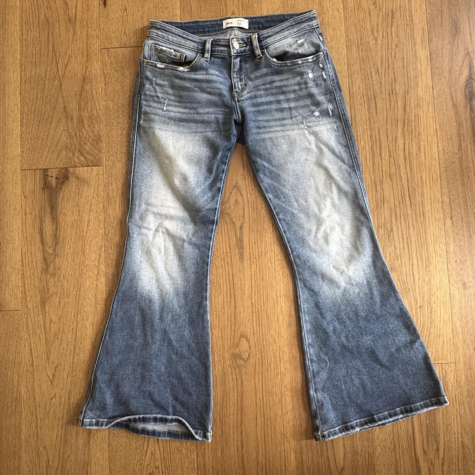 BKE BKE Stella Slim Fit Low Rise Flare Jeans 29x28 Size 29" - 4 Thumbnail