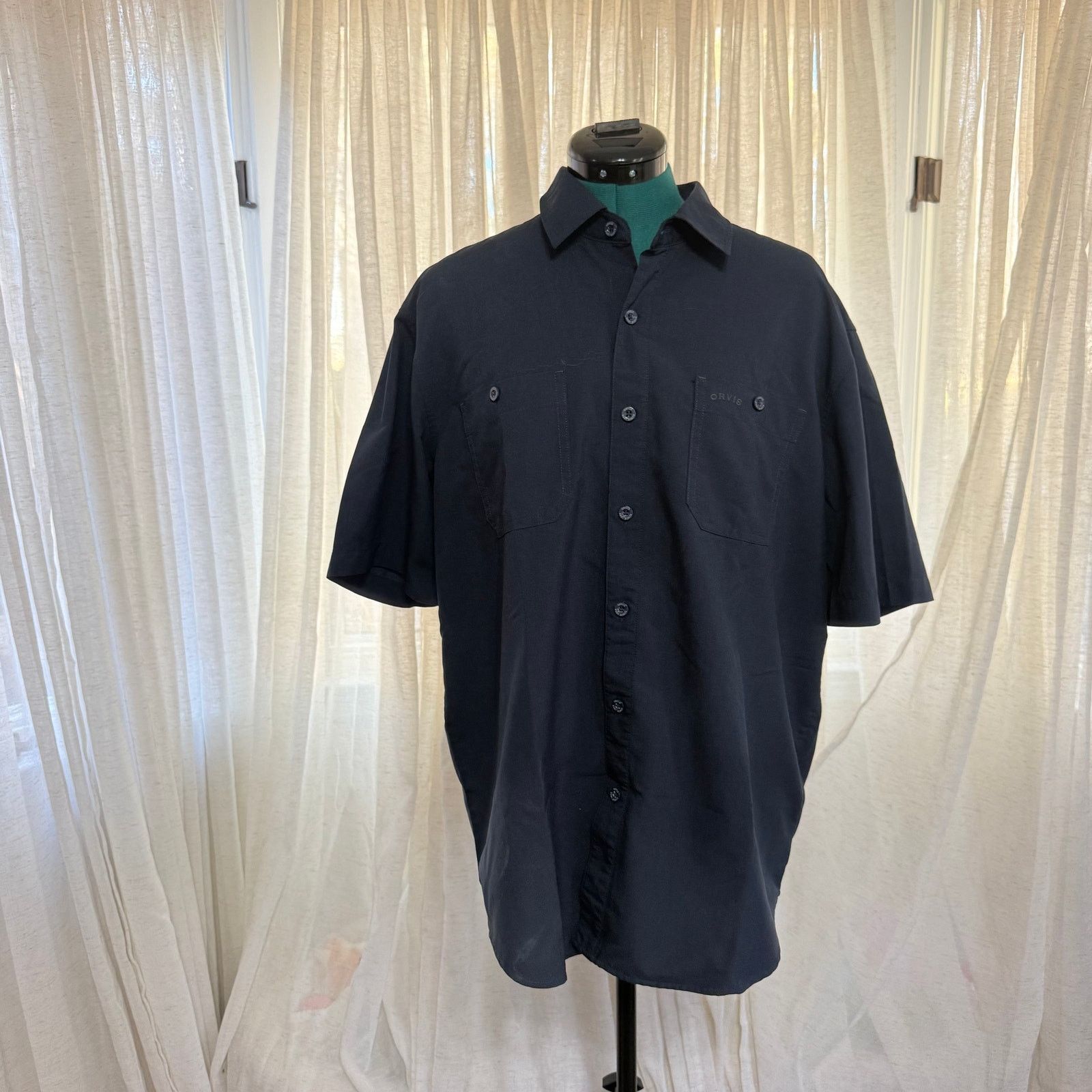 Orvis Orvis Black Short-Sleeve Button-Up Shirt | Sz L Size US L / EU 52-54 / 3 - 2 Thumbnail