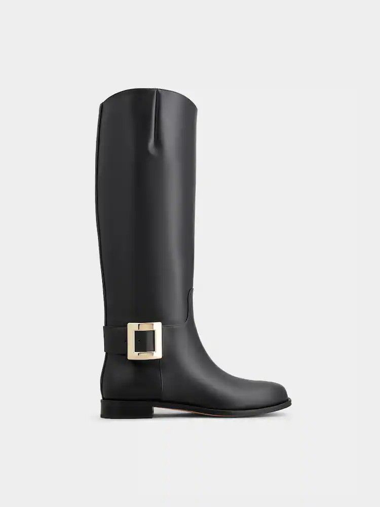 Roger Vivier o1s22i1n0325 Très Vivier Leather Boots in Black Size US 7 / IT 37 - 1 Thumbnail