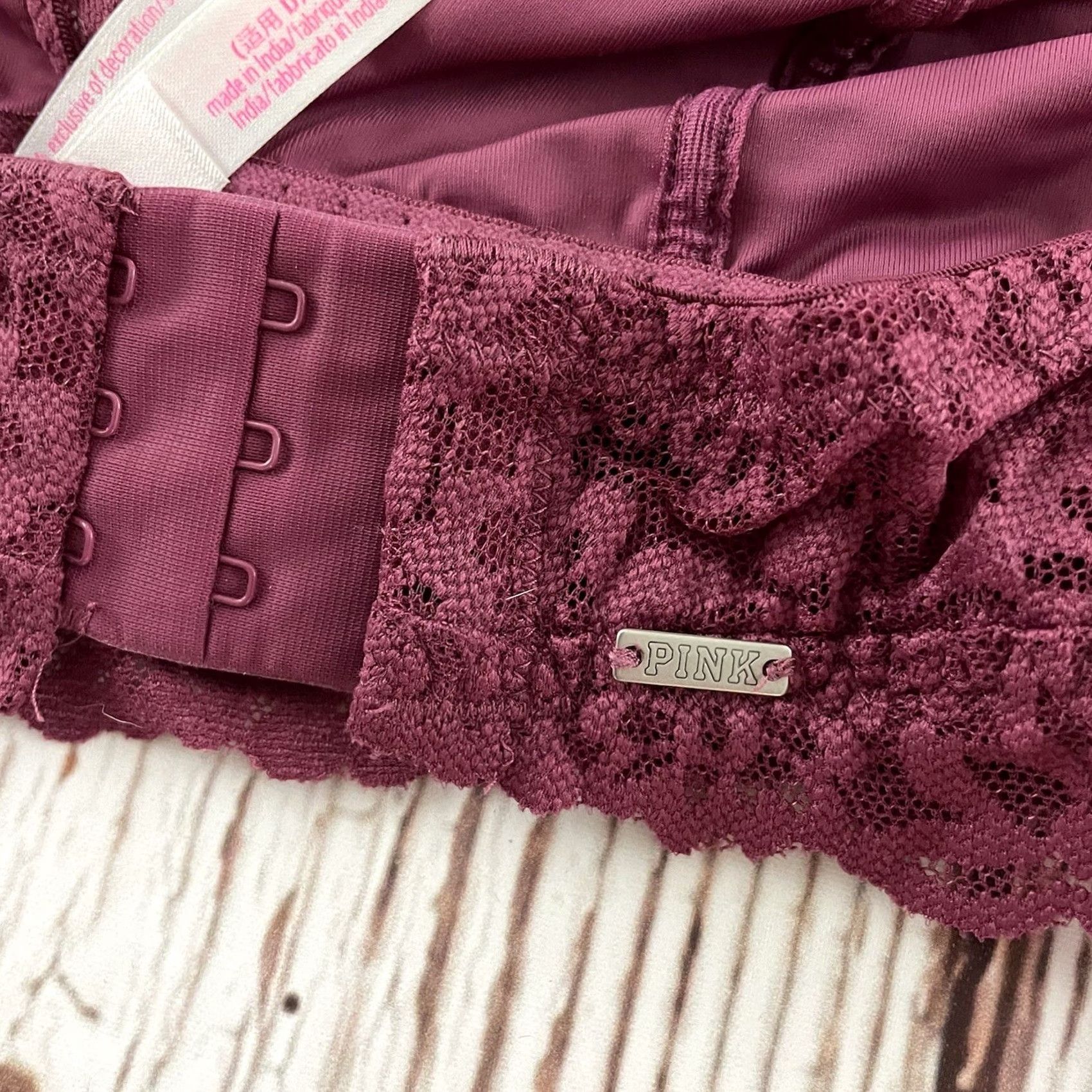 Victoria's Secret Victoria's Secret PINK Bralette Halter Women Medium Lace Maroon Pink Bra XS? Size ONE SIZE - 4 Thumbnail