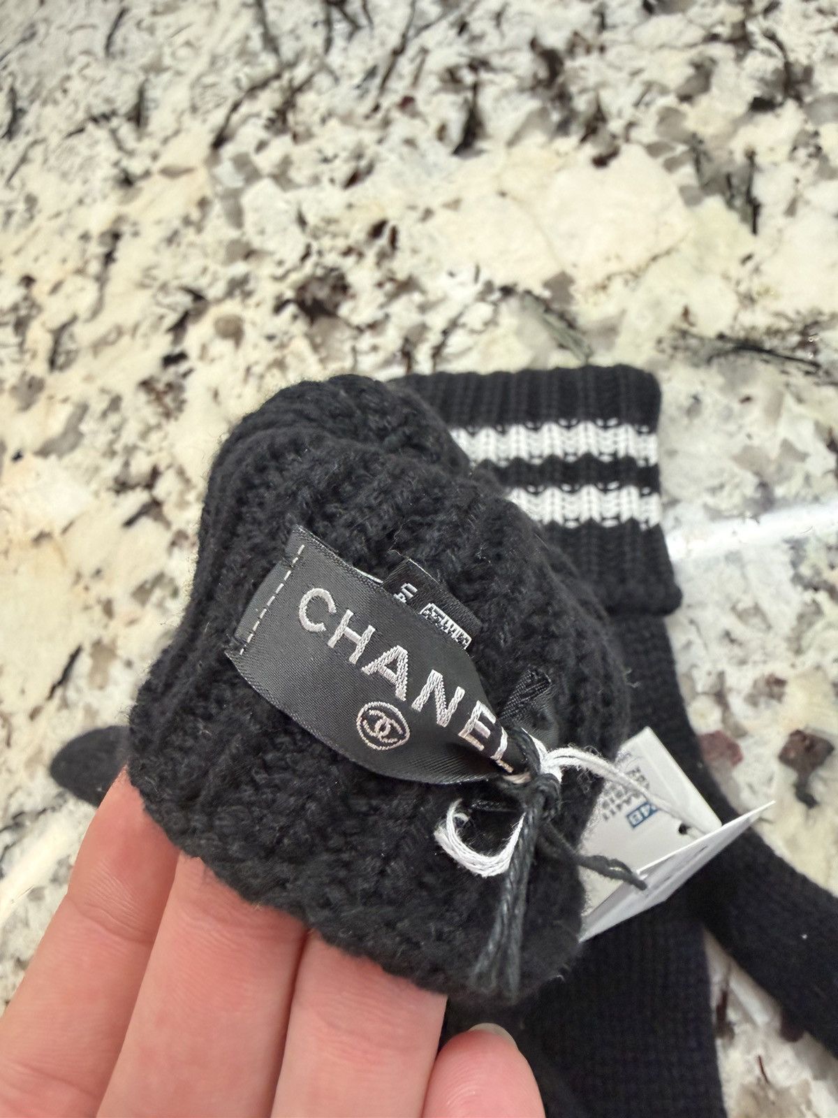 Chanel Chanel Gloves Black White Size ONE SIZE - 4 Thumbnail