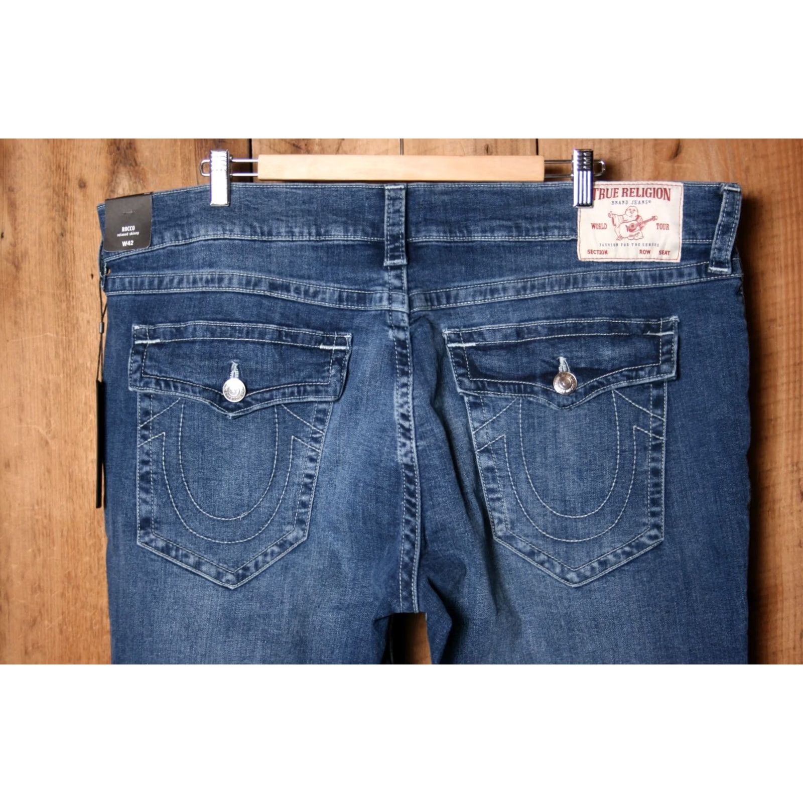 True Religion TRUE RELIGION Rocco Flap Pocket Relaxed Skinny Stretch Denim Blue Jeans Sz 42 Mens Jeans Size US 42 / EU 58 - 4 Thumbnail