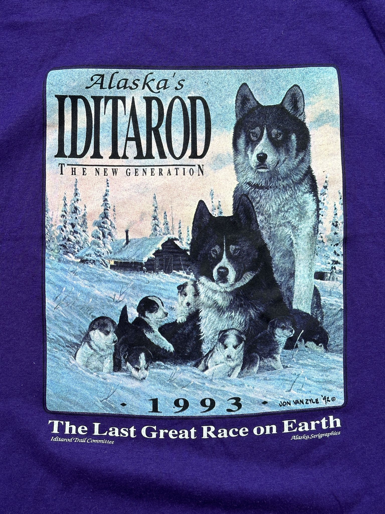 Vintage Vintage Iditarod Alaska Husky Dogs Printed Tee Size US M / EU 48-50 / 2 - 1 Thumbnail