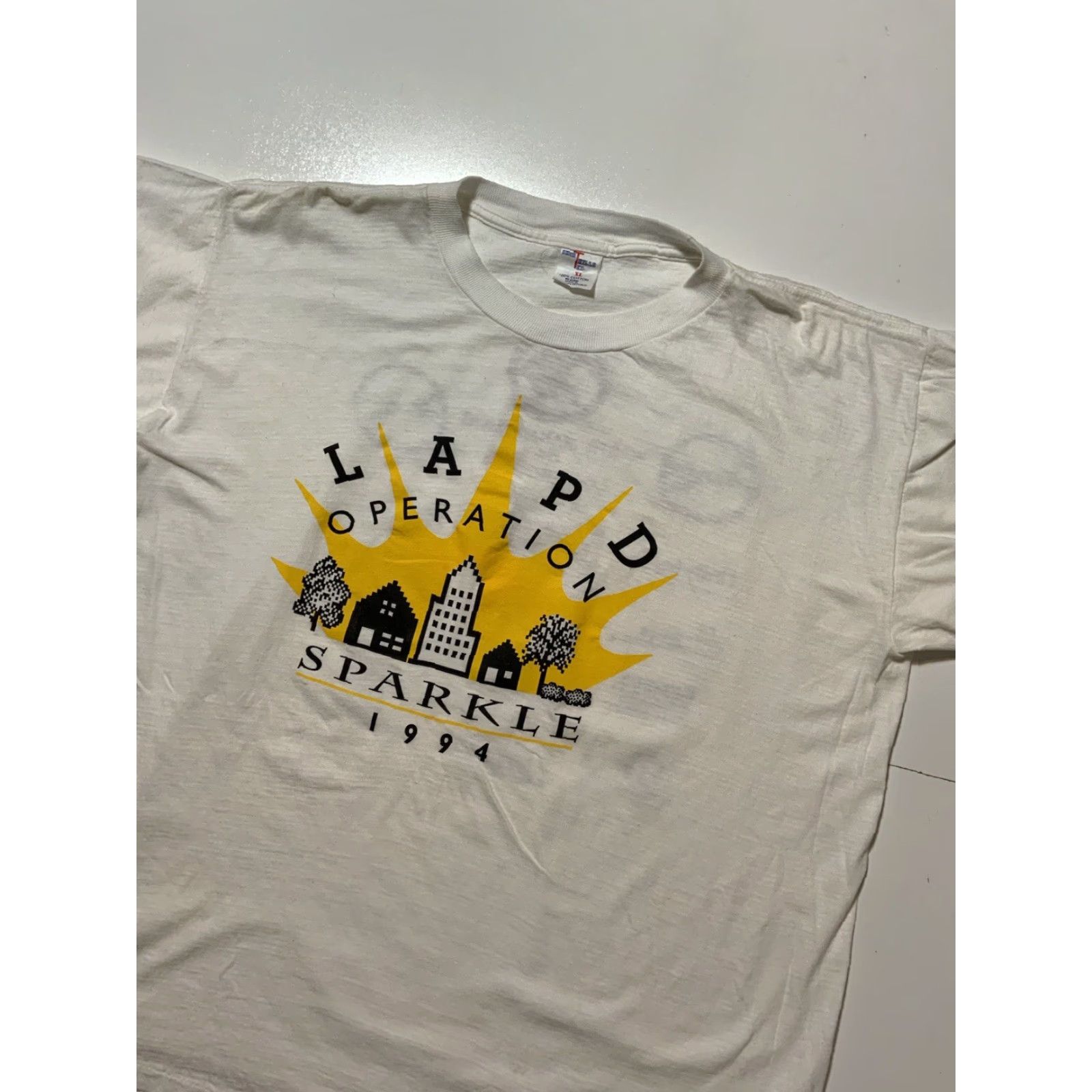 Vintage VINTAGE 1994 LAPD Operation Sparkle T-Shirt XL White Single Stitch Short Sleeve Mens Women? Size US XL / EU 56 / 4 - 4 Thumbnail