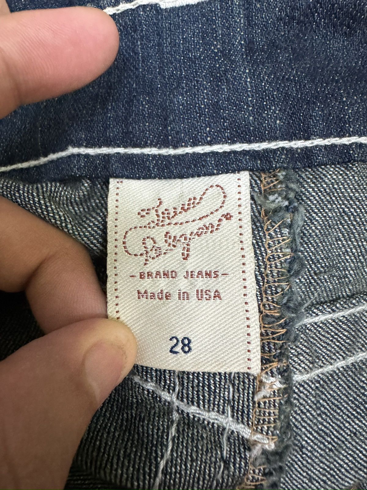 True Religion True Religion Bootcut Jeans White Patches Y2K Dark Wash Size US 29 - 12 Thumbnail