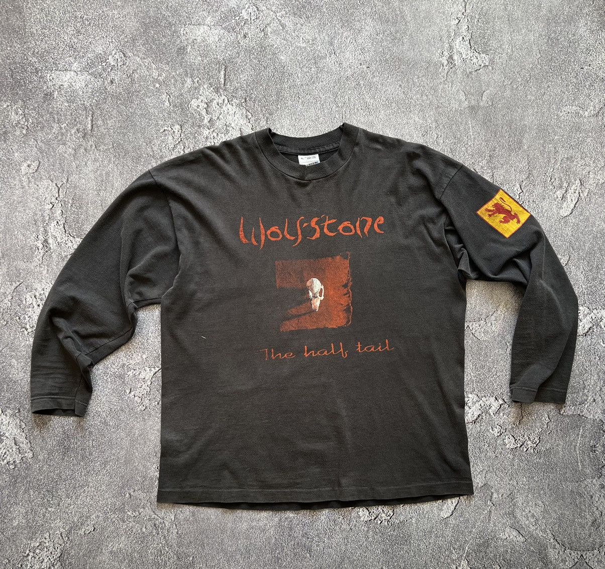 image of Archival Clothing x Band Tees Wolfstone The Half Tail Single Stitch 90's Longsleeve Faded in Fade T