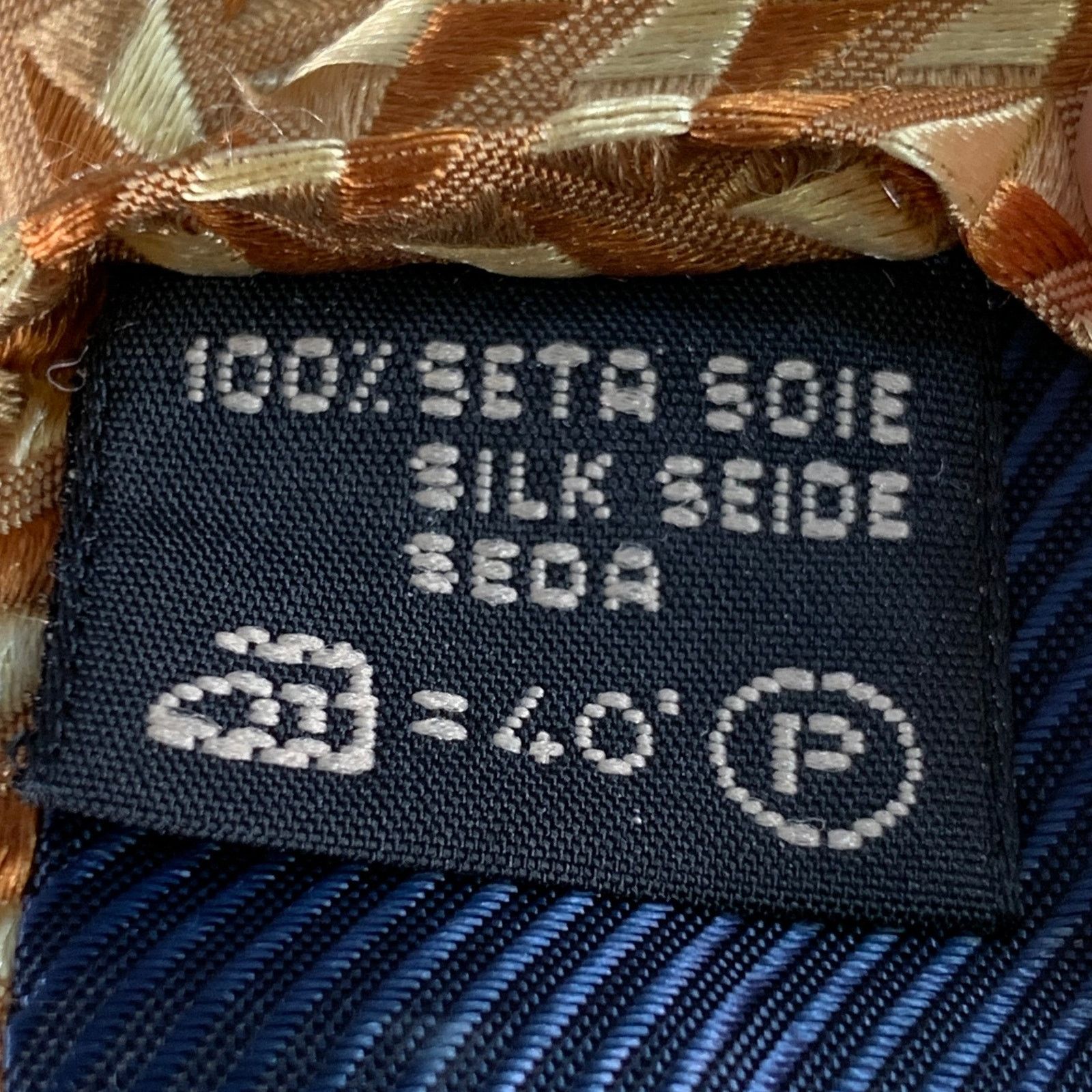 Ermenegildo Zegna ERMENEGILDO ZEGNA Beige Tan Geometric Jacquard Silk Tie Size ONE SIZE - 5 Thumbnail