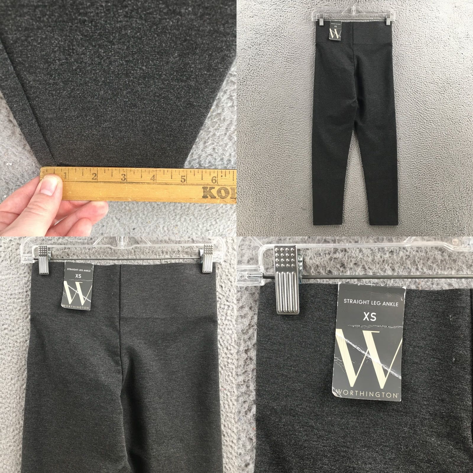 Worthington Worthington Womens XS Gray Pull On Rayon Blend Straight Leg Ankle Pants - NEW Size 26" / US 2 / IT 38 - 8 Thumbnail