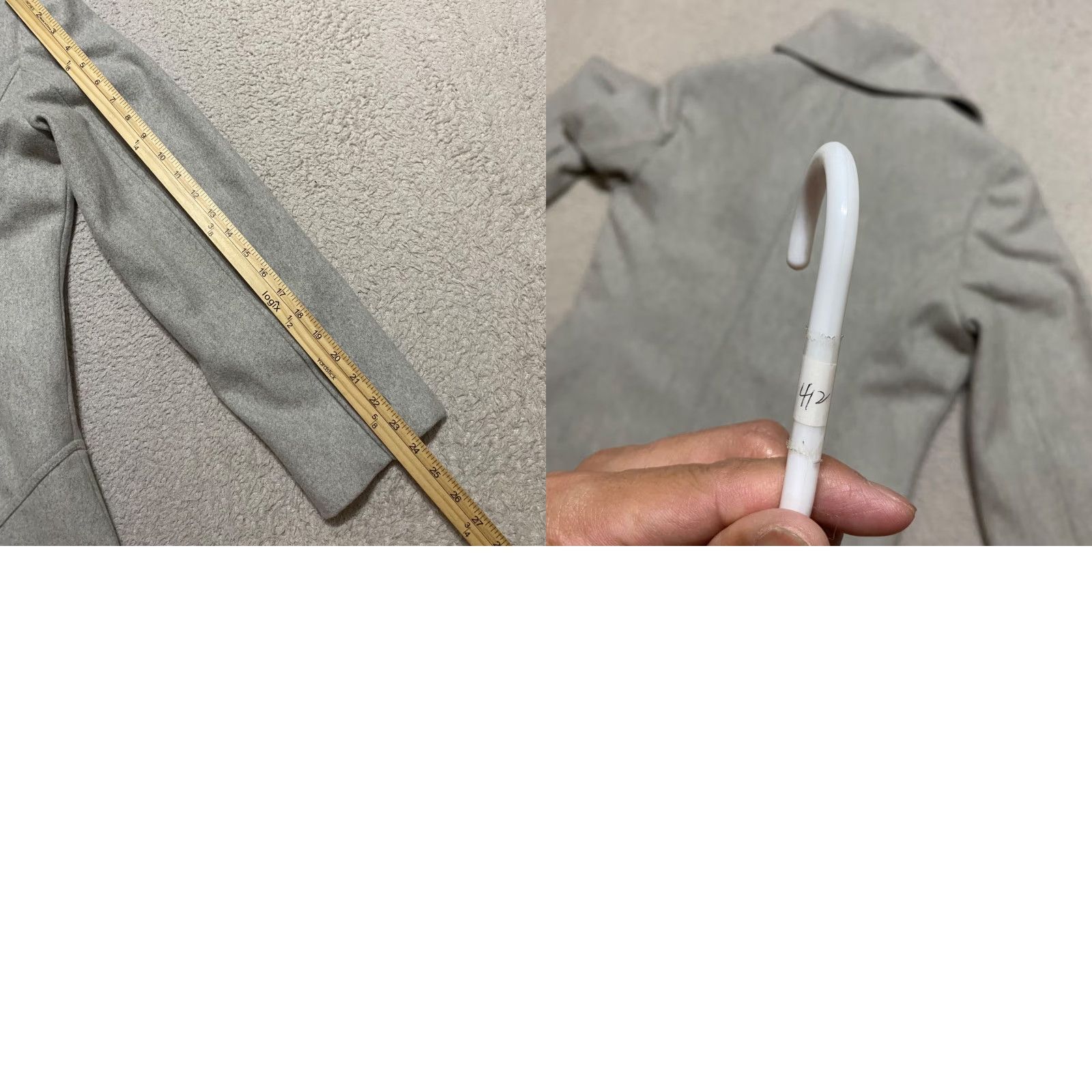 Calvin Klein Calvin Klein Womens sz 10 Coat Gray Wool Blend Double Breasted Button Up Size L / US 10 / IT 46 - 9 Thumbnail