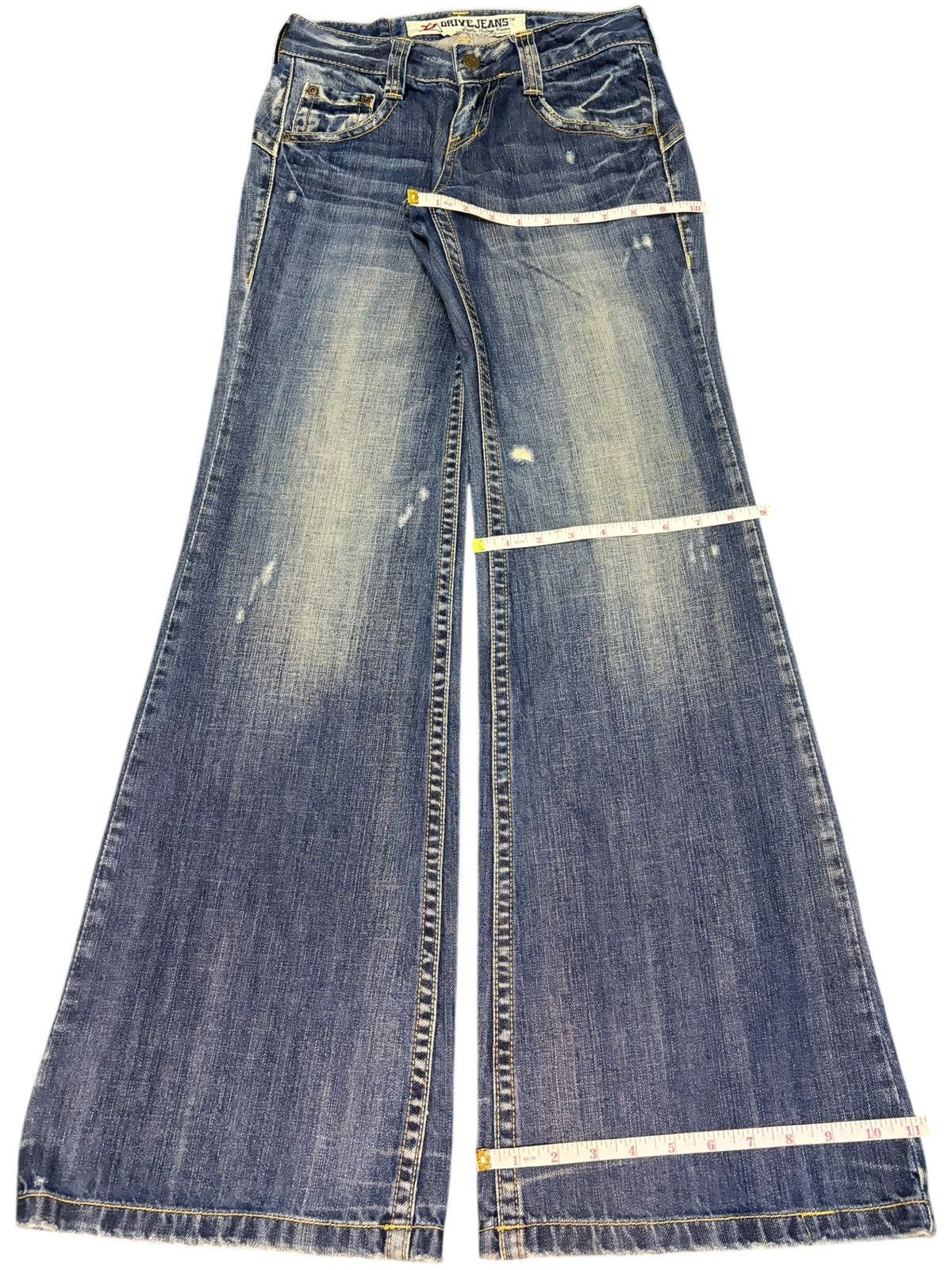 Hysteric Glamour Vintage Japanese Brand Distress Low Rise Flare Jeans Size 26" / US 2 / IT 38 - 8 Thumbnail