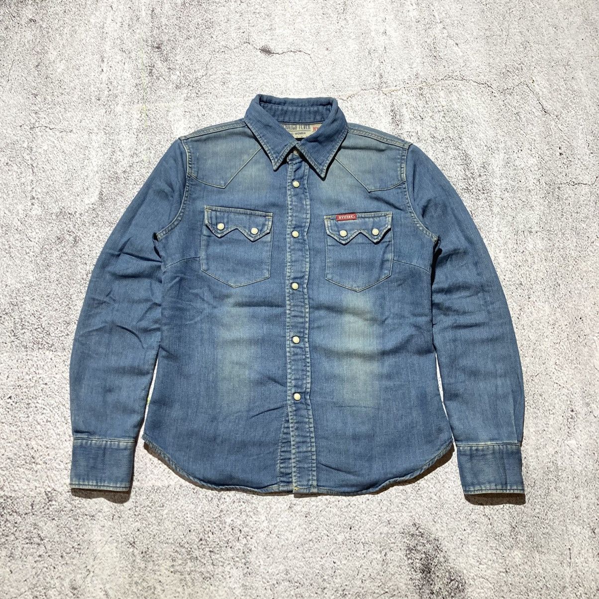 Hysteric Glamour Vintage Hysteric Glamour Western Shirt Denim Blue Jeans Size US S / EU 44-46 / 1 - 1 Thumbnail