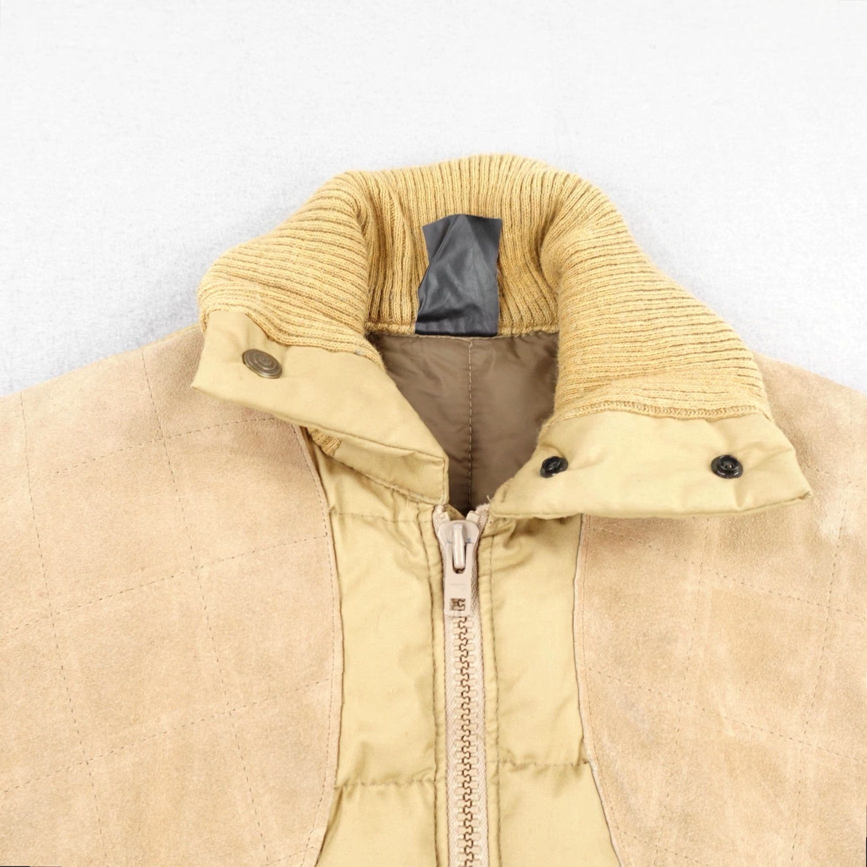 Vintage Vintage 10X Jacket Mens Medium Beige Quilted Hunting Puffer Shooting Suede 80s Size US M / EU 48-50 / 2 - 2 Thumbnail