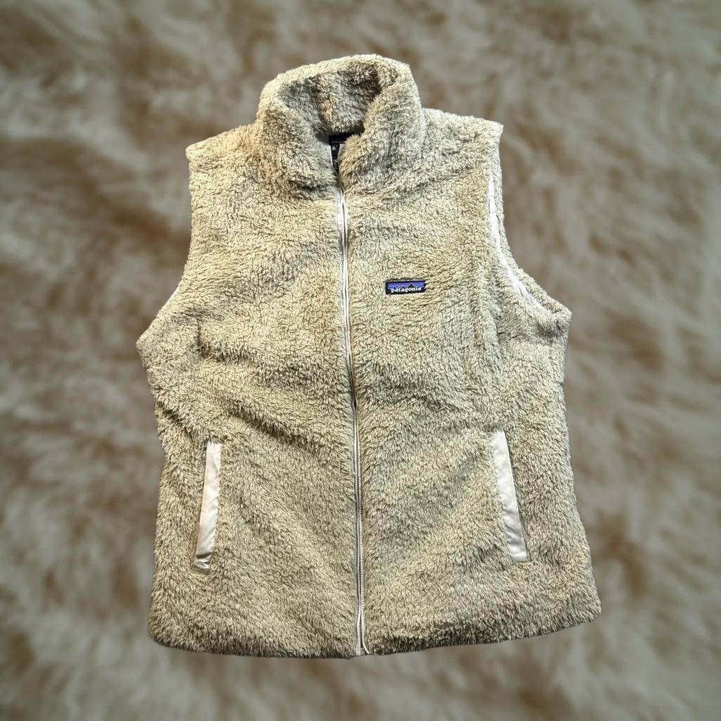 Patagonia Los Gatos Vest Fleece Full Zip 25215 Sherpa Womens Small Beige Sand, Women's